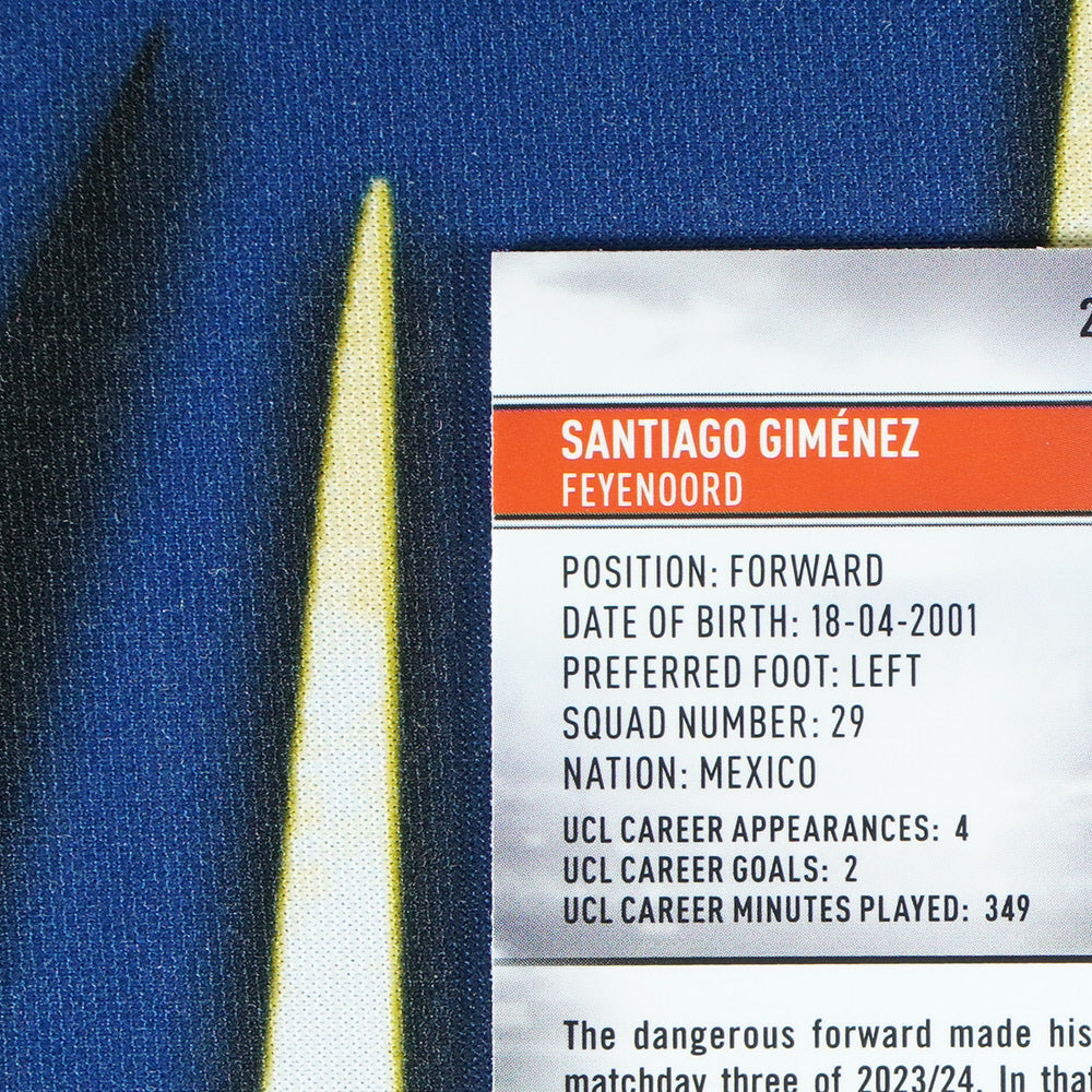 Santiago Gimenez 2023-24 TOPPS STADIUM CLUB CHROME Aqua Wave /250 #29  [Raw]