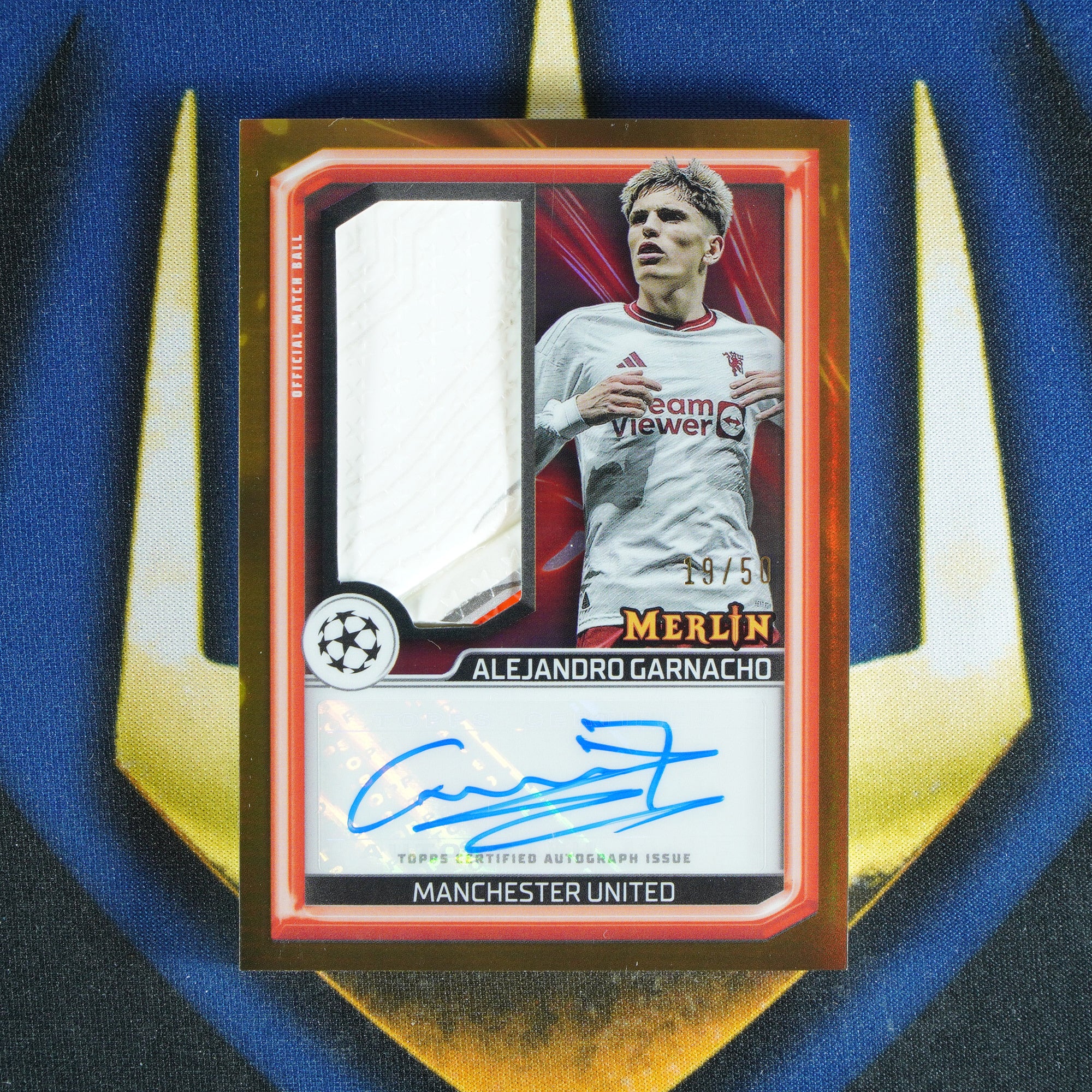 Alejandro Garnacho 2023-24 TOPPS MERLIN Match Ball Auto Gold /50  [Raw]