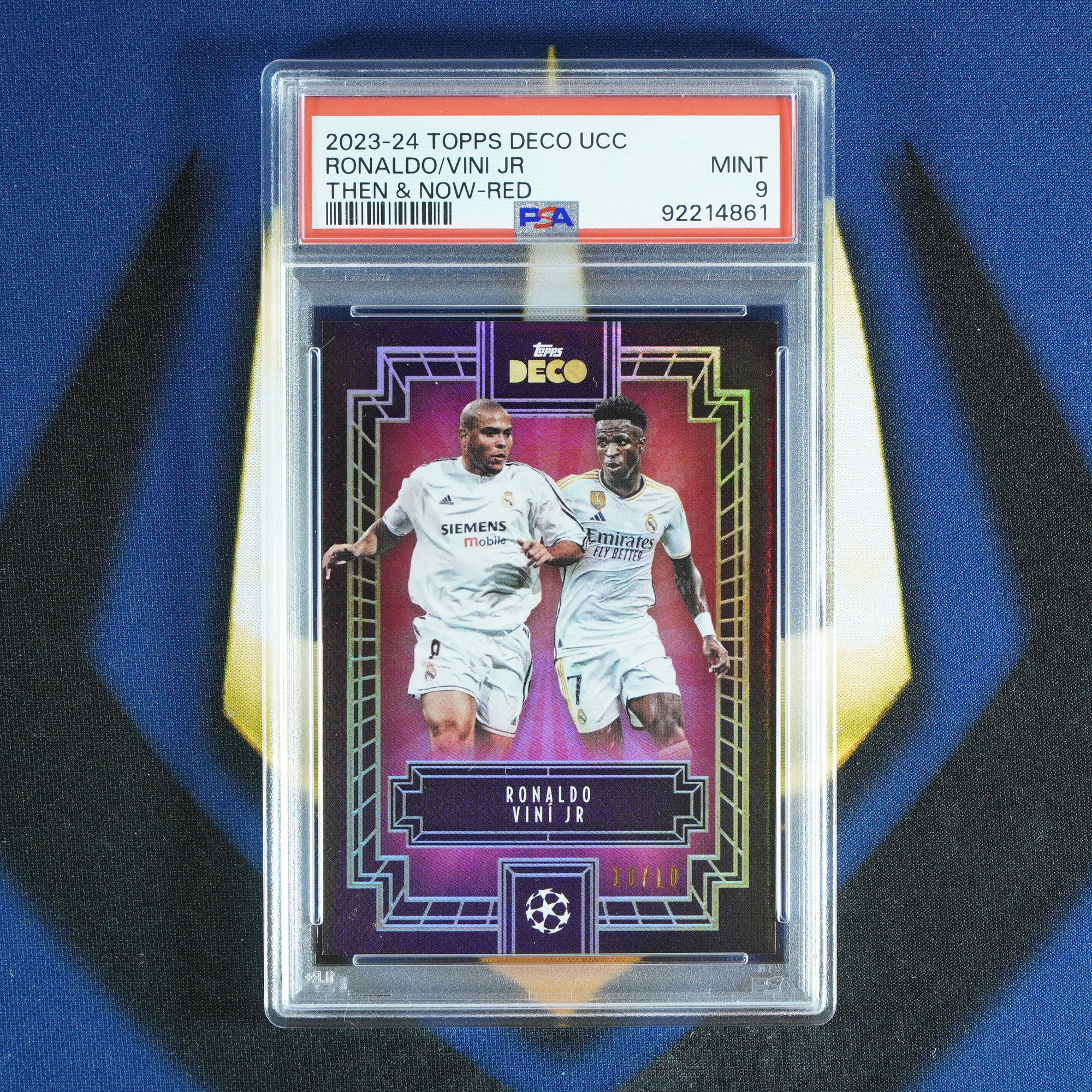 Ronaldo/Vini Jr 2023-24 TOPPS DECO Then & Now Red /10  [PSA 9]