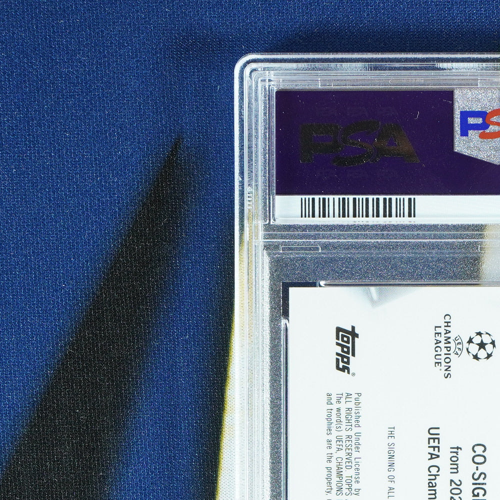 Vini Jr/Karim Benzema 2022-23 TOPPS STADIUM CLUB CHROME Co-Signers Black /10 CSA-VB  [PSA 10]
