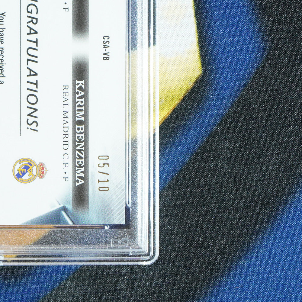 Vini Jr/Karim Benzema 2022-23 TOPPS STADIUM CLUB CHROME Co-Signers Black /10 CSA-VB  [PSA 10]