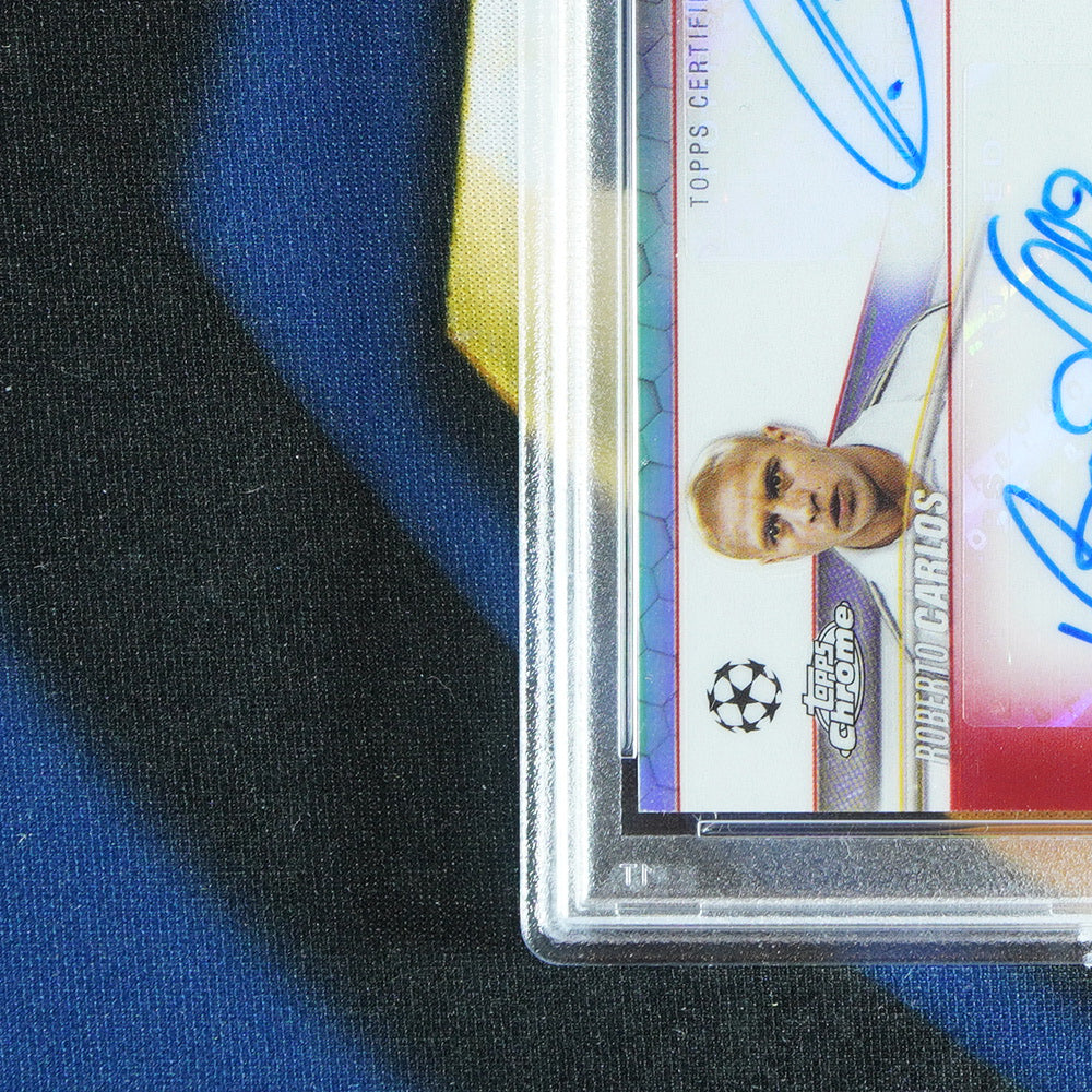 Carlos/Ronaldo/Zidane 2023-24 TOPPS CHROME UCC Triple Auto Red /5 TA-CRZ  [PSA 9 Auto 9.5]