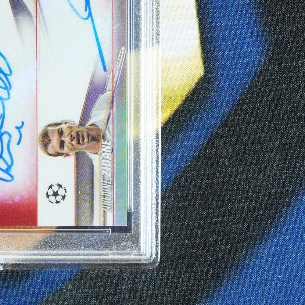 Carlos/Ronaldo/Zidane 2023-24 TOPPS CHROME UCC Triple Auto Red /5 TA-CRZ  [PSA 9 Auto 9.5]