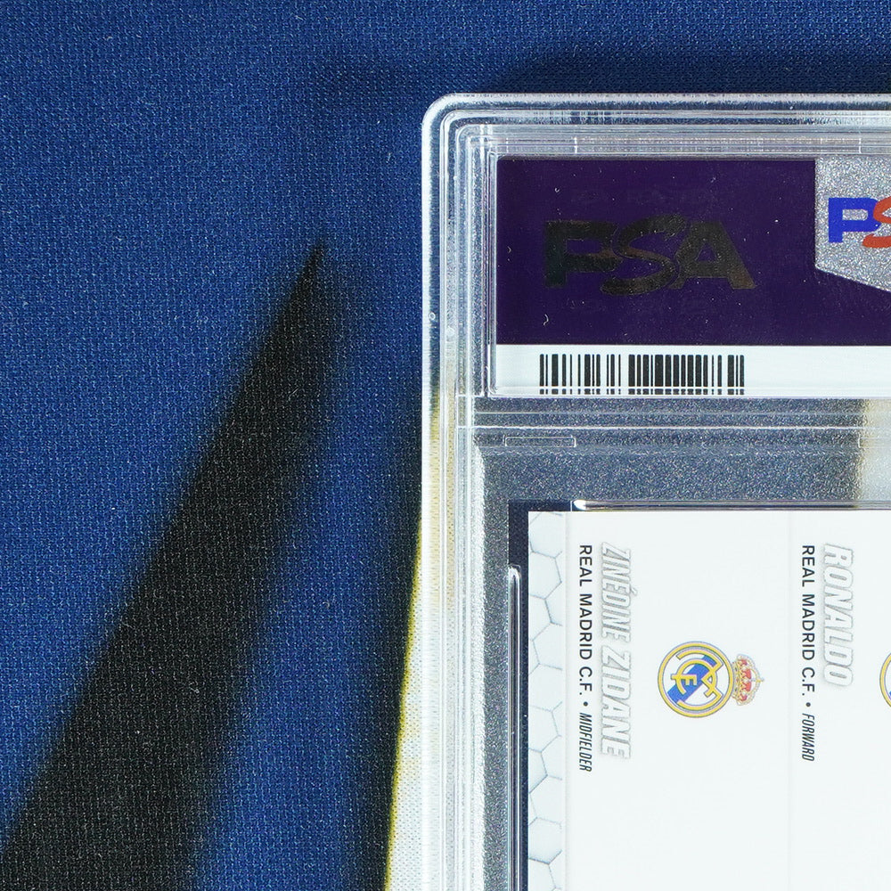 Carlos/Ronaldo/Zidane 2023-24 TOPPS CHROME UCC Triple Auto Red /5 TA-CRZ  [PSA 9 Auto 9.5]