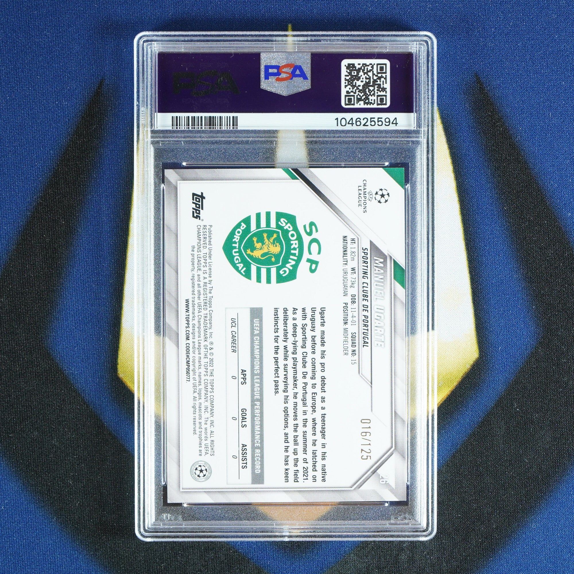Manuel Ugarte 2021-22 TOPPS JADE UCL Chinese New Year /125 #26  [PSA 8]