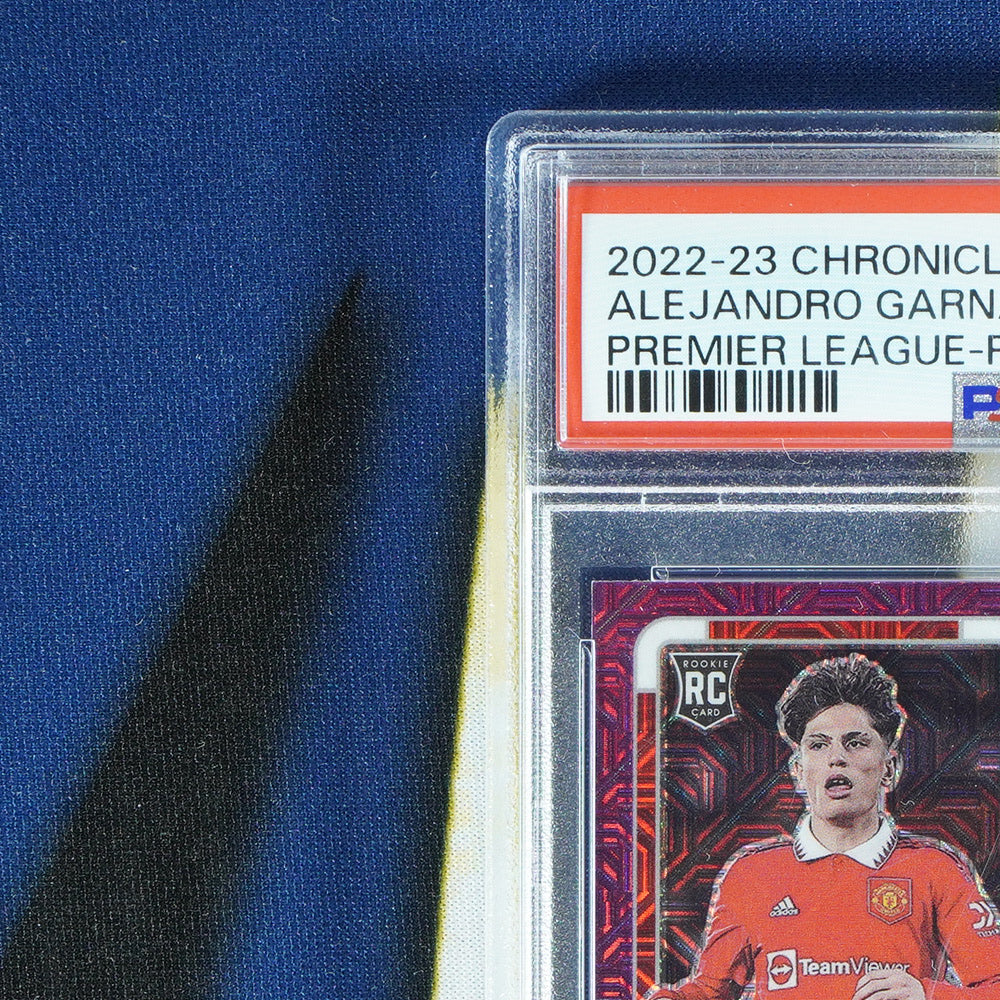 Alejandro Garnacho 2022-23 PANINI CHRONICLES  Contenders Optic Rookie Ticket Purple Mojo #299  [PSA 9]