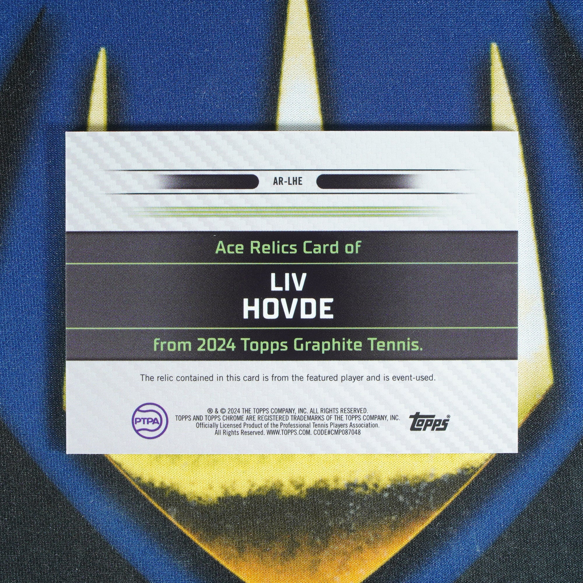 Liv Hovde 2024 TOPPS GRAPHITE Ace Event-Used Relic Refractor RC  [Raw]
