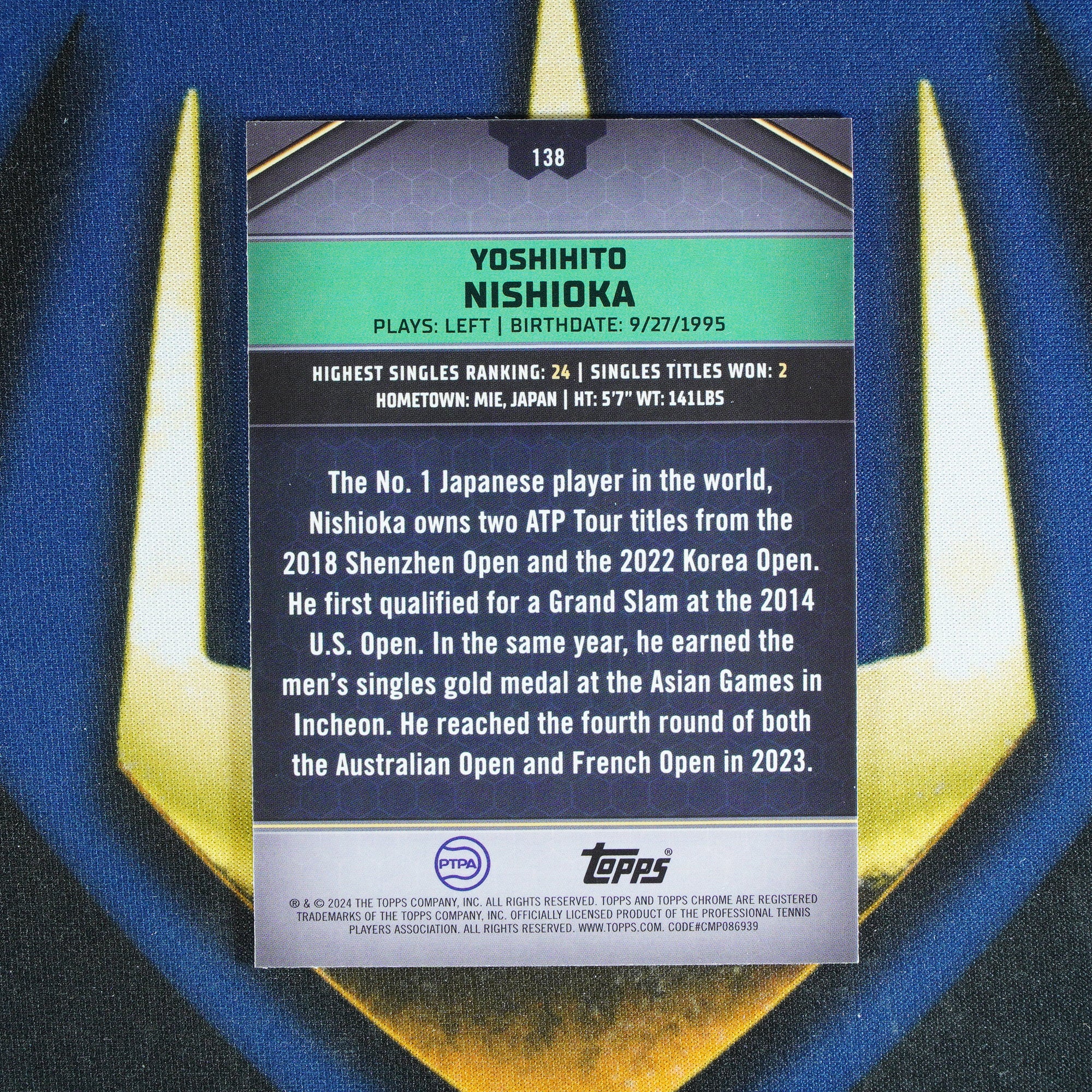 Yoshihito Nishioka  2024 TOPPS GRAPHITE Aqua /199  [Raw]