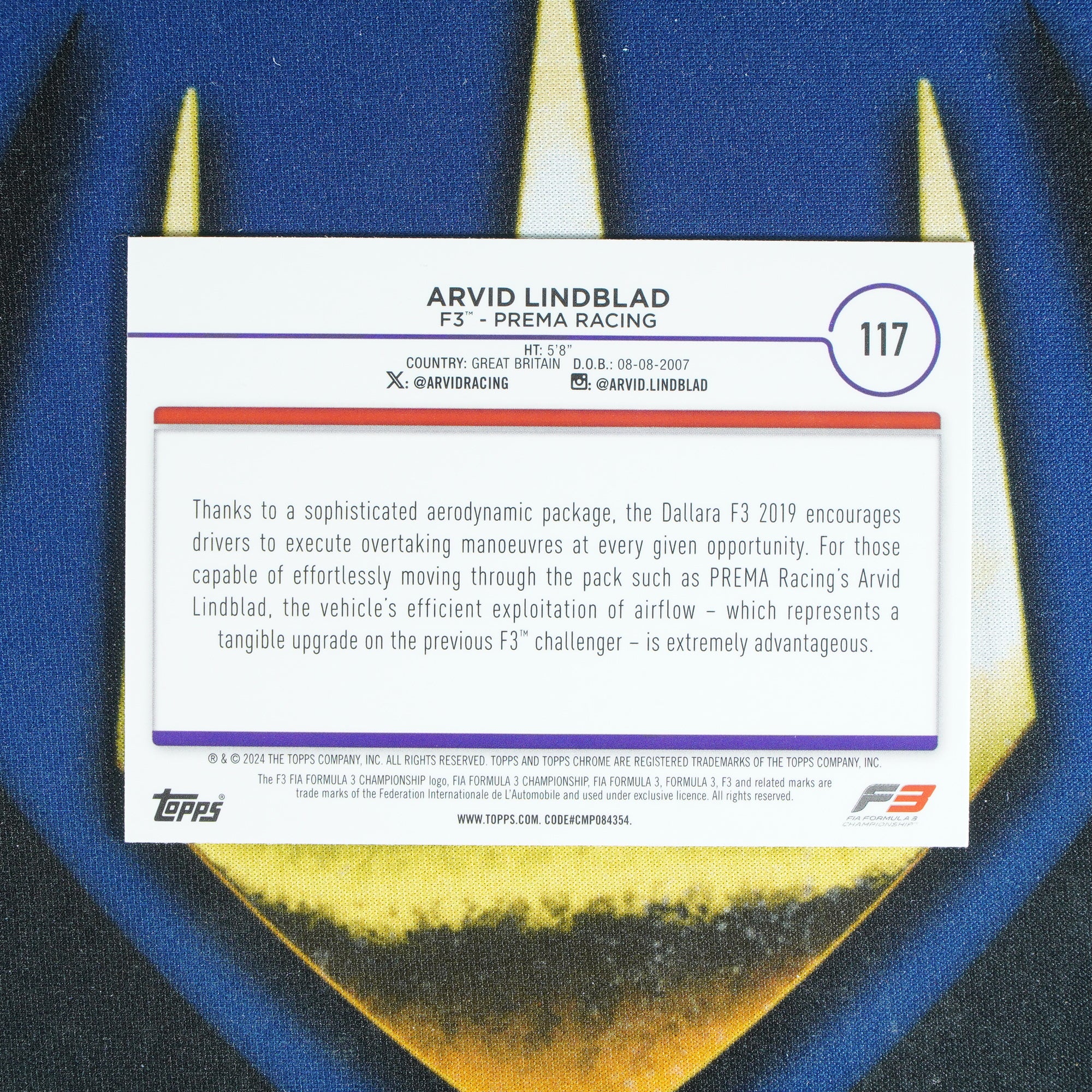 Arvid Lindblad 2024 TOPPS CHROME Green /99 F3 #117 [Raw]