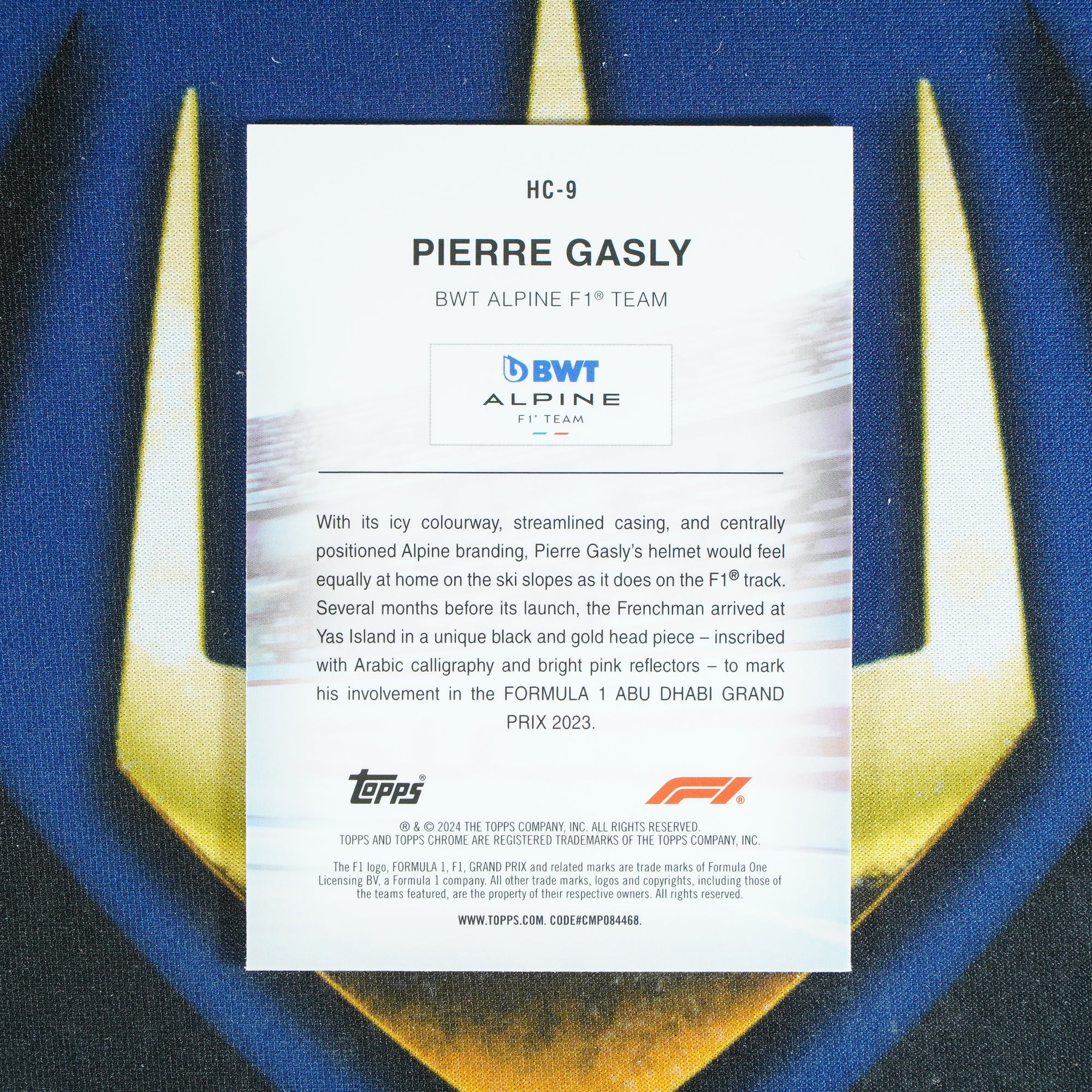 Pierre Gasly 2024 TOPPS CHROME Helmet Refractor HC-9 [Raw]