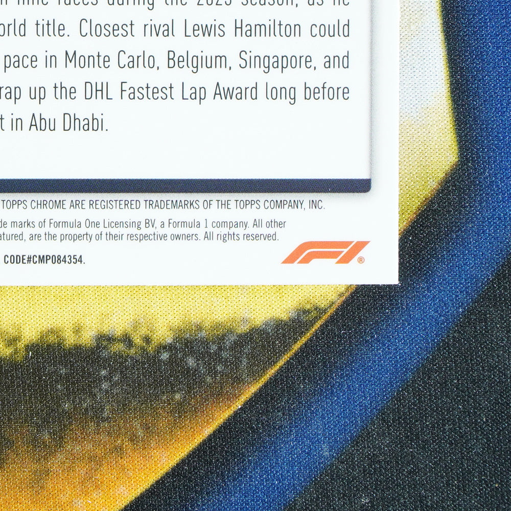 Max Verstappen 2024 TOPPS CHROME Award Winners Fuscia Lava /225 #182 [Raw]