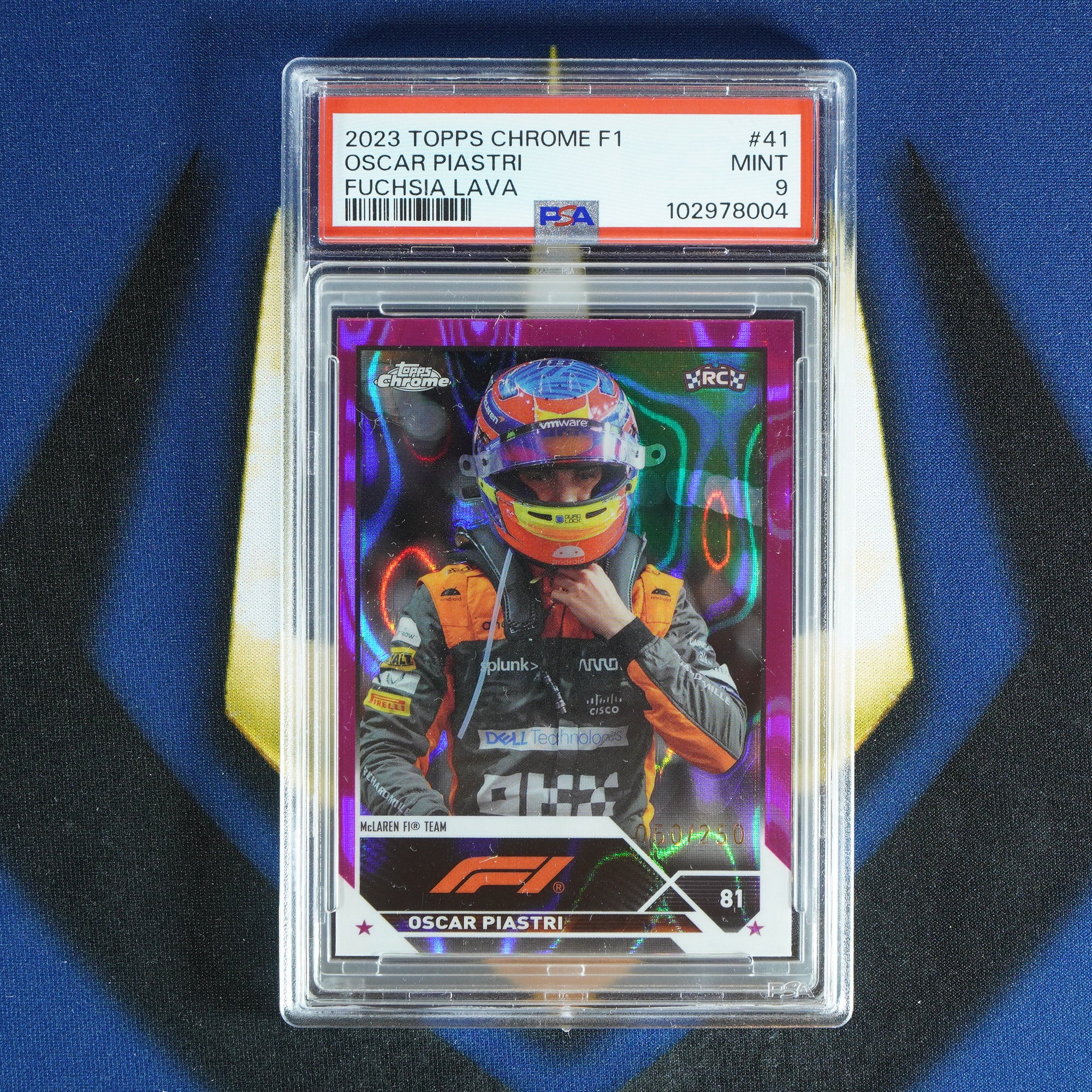 Oscar Piastri 2023 TOPPS CHROME Fuschia Lava ROOKIE #41 [PSA 9]