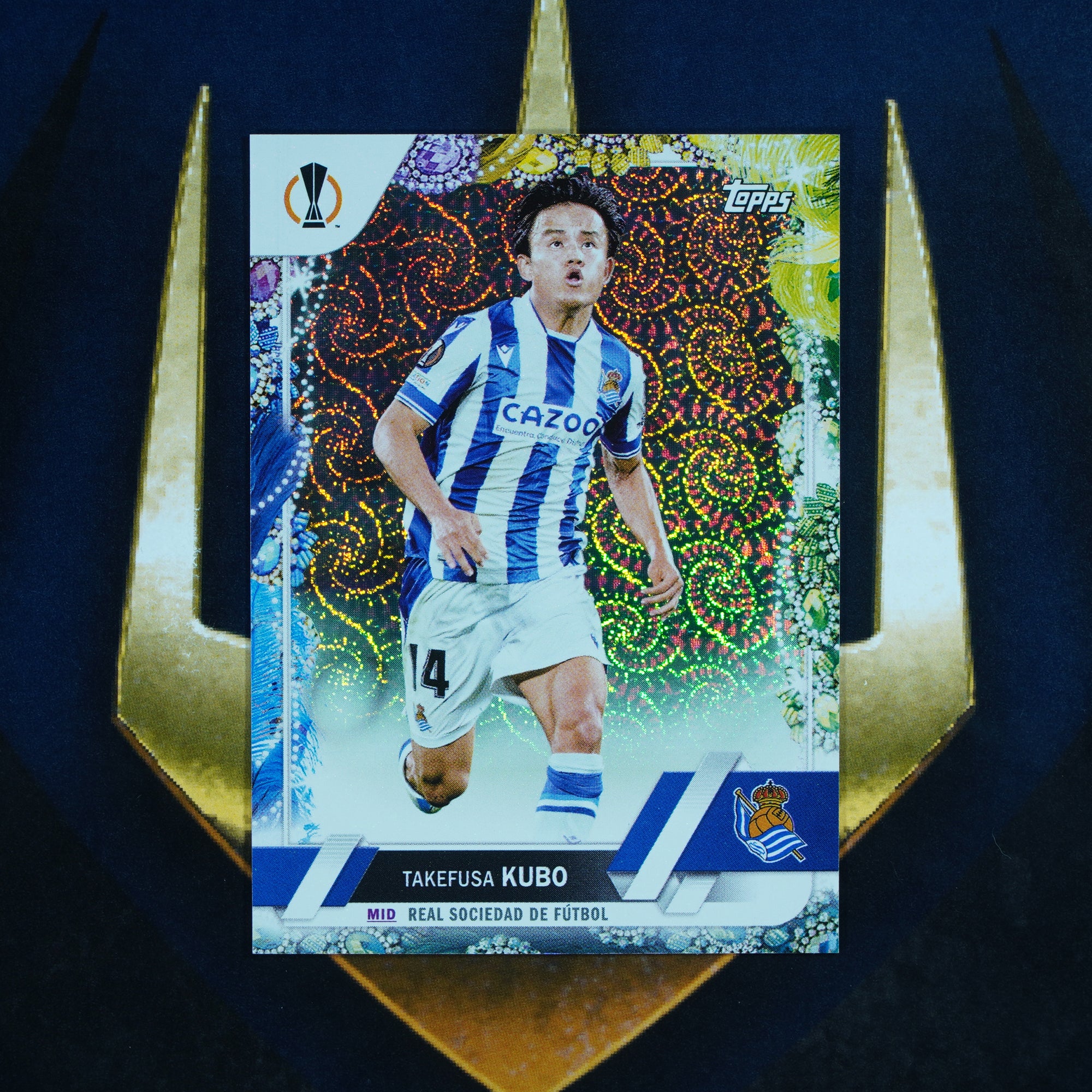 Takefusa Kubo 2022-23 Topps Carnaval  Green /75 #112 Real Sociedad