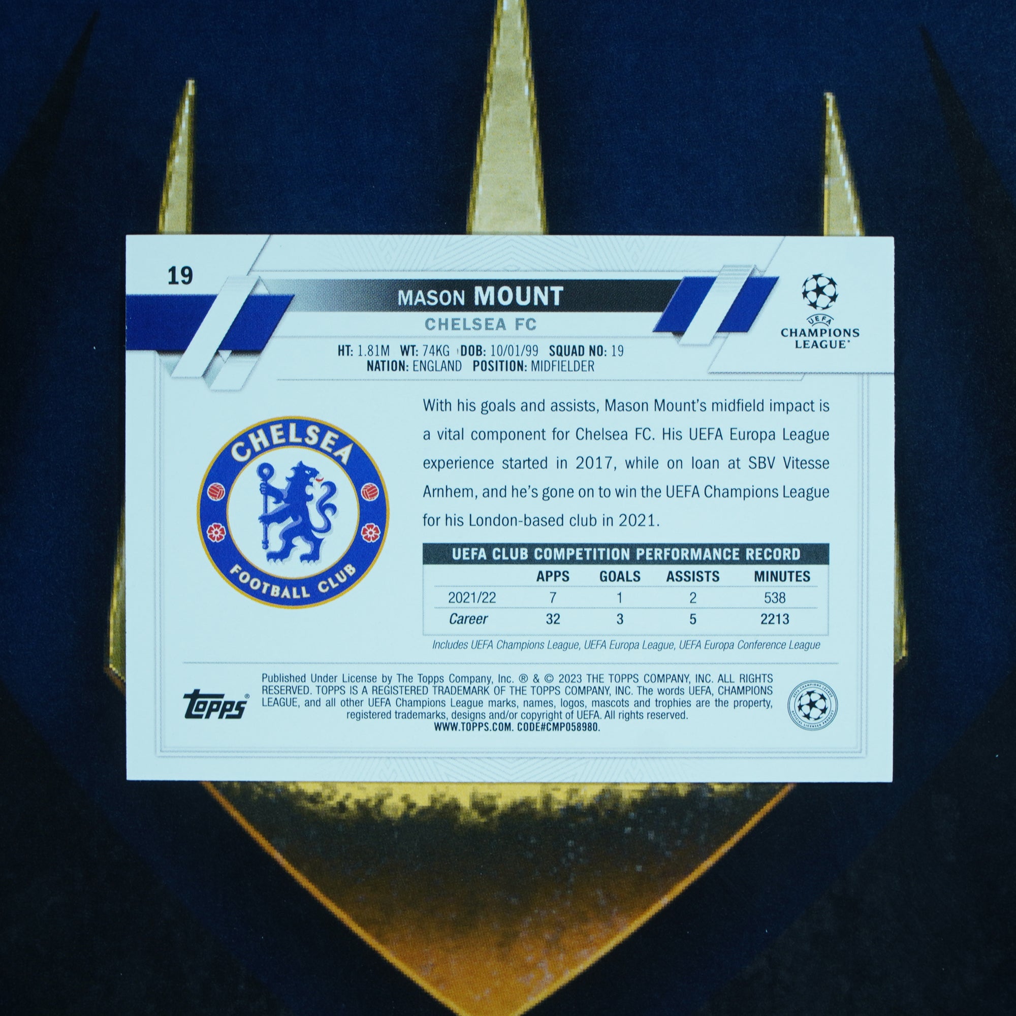 Mason Mount 2022-23 Topps Carnaval  Base #19 Chelsea