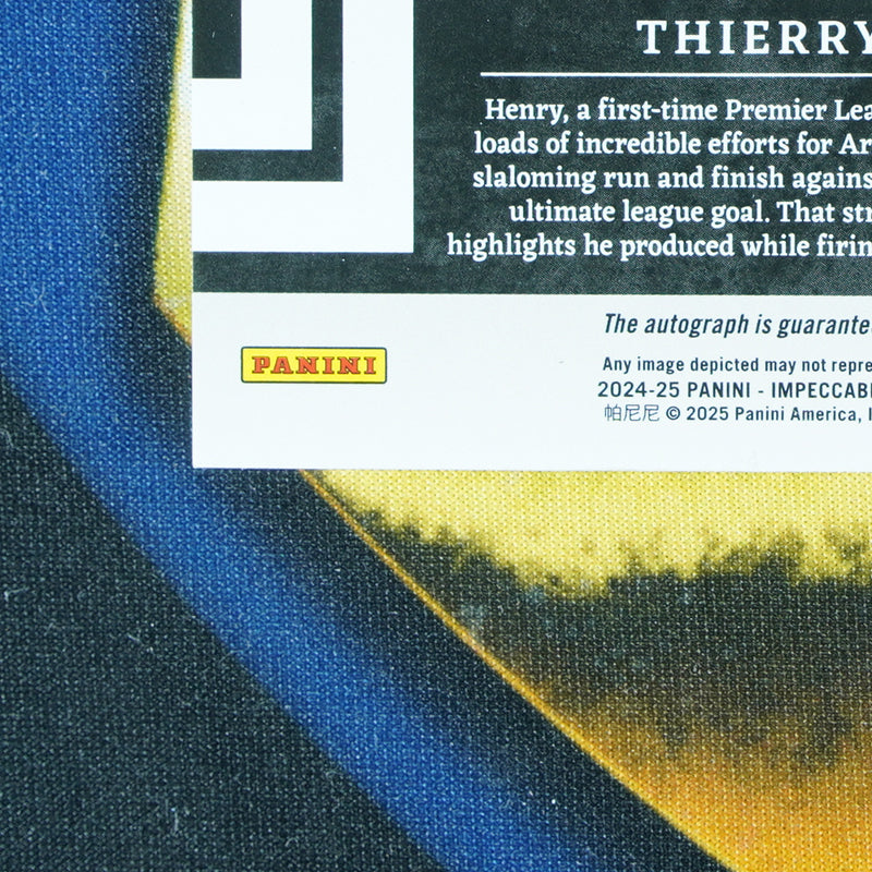 Thierry Henry 2024-25 PANINI IMPECCABLE Champions Signatures On-Card Auto 08/99