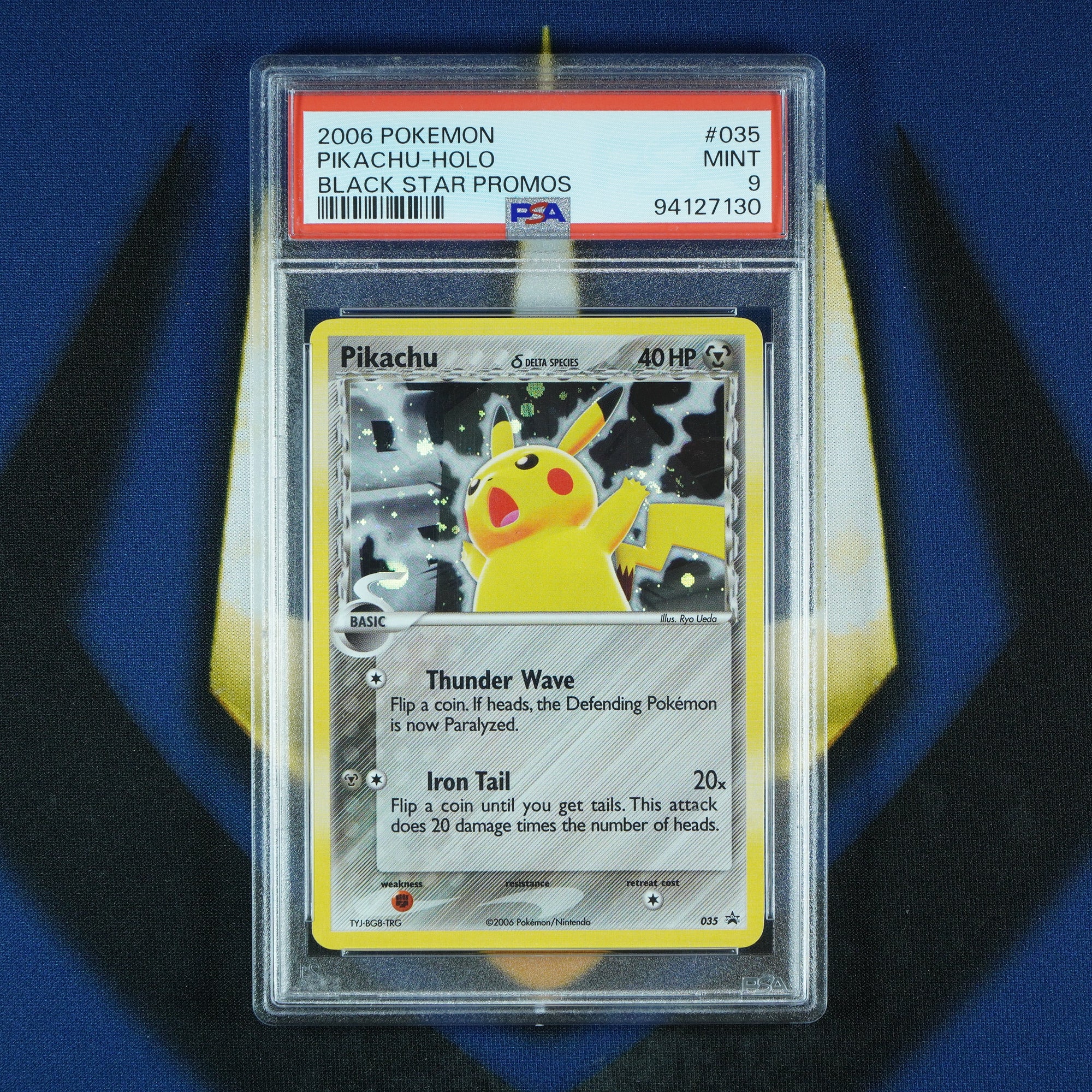 Pikachu BLACK STAR PROMO 2006 Delta Species Holo Swirl 035 [PSA 9]