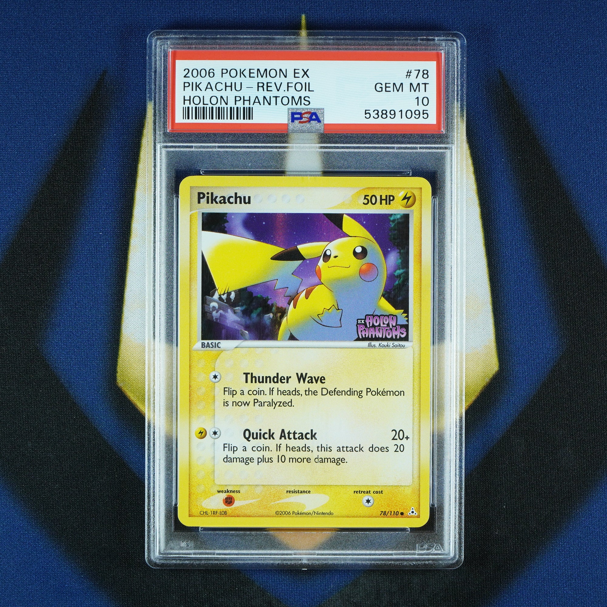 Pikachu EX Holon Phantoms Reverse Holo Foil 78/110 [PSA 10]