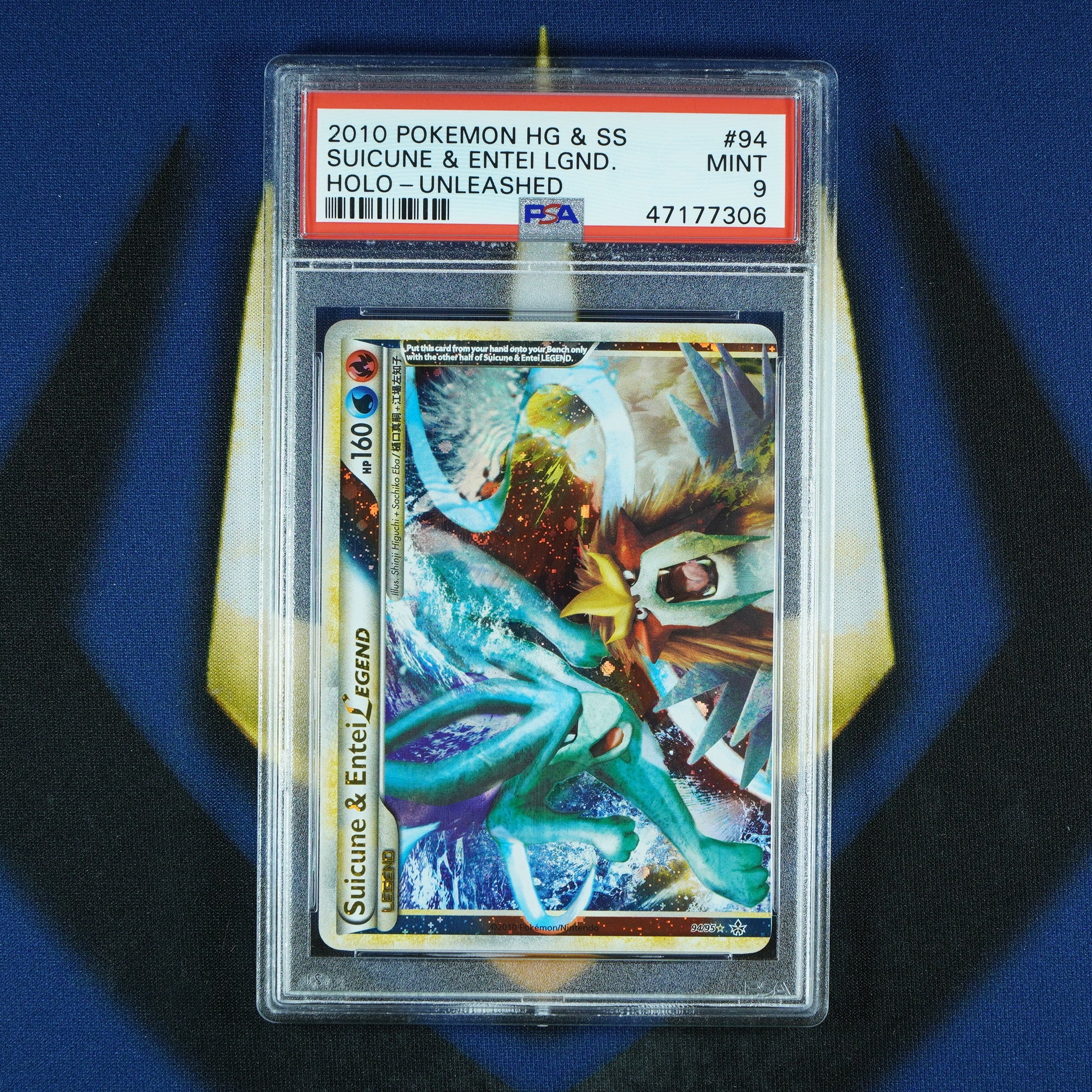 Suicune & Entei Unleashed Legend Holo Set Sequential 94/95 & 95/95 [PSA 9]