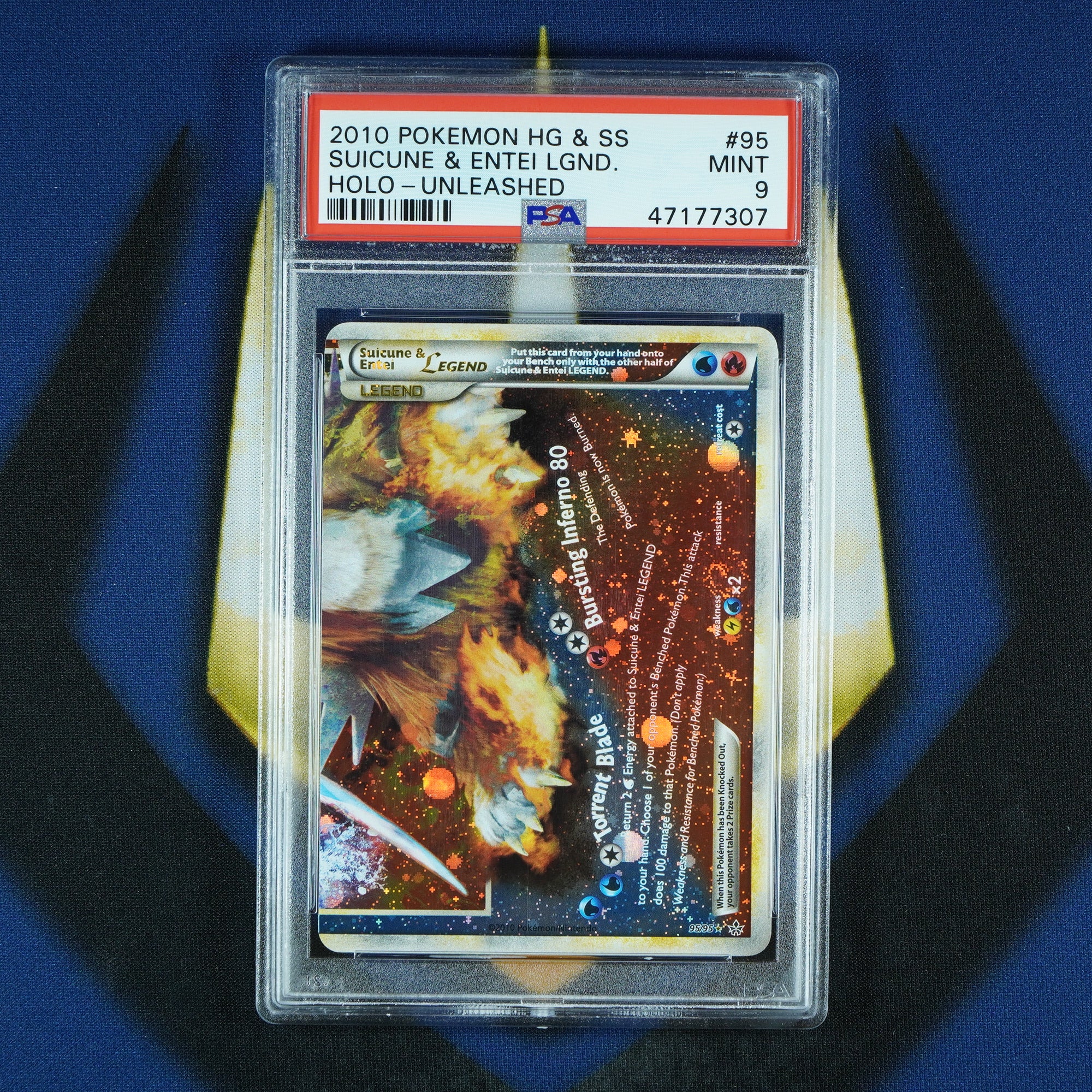 Suicune & Entei Unleashed Legend Holo Set Sequential 94/95 & 95/95 [PSA 9]