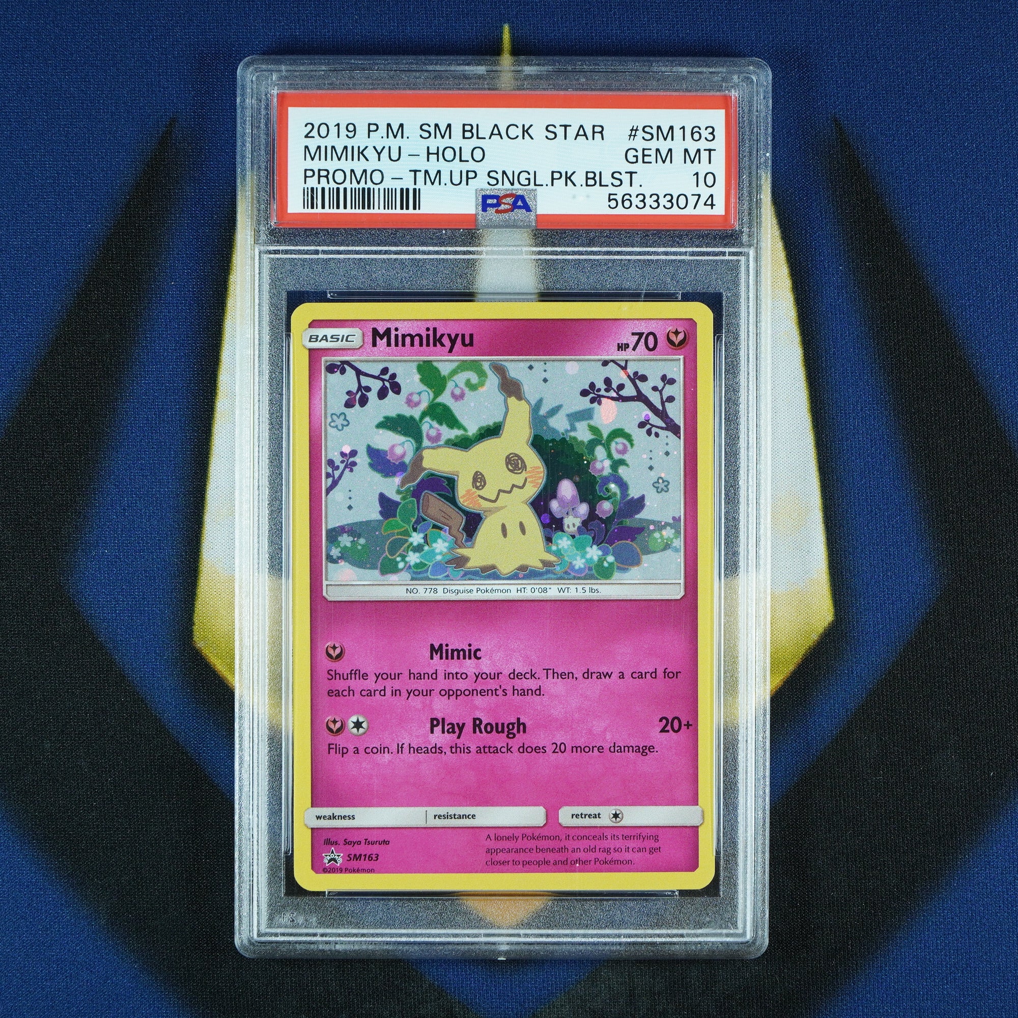 Mimikyu Sun & Moon Black Star Promo Holo Team Up Blister SM163 [PSA 10]