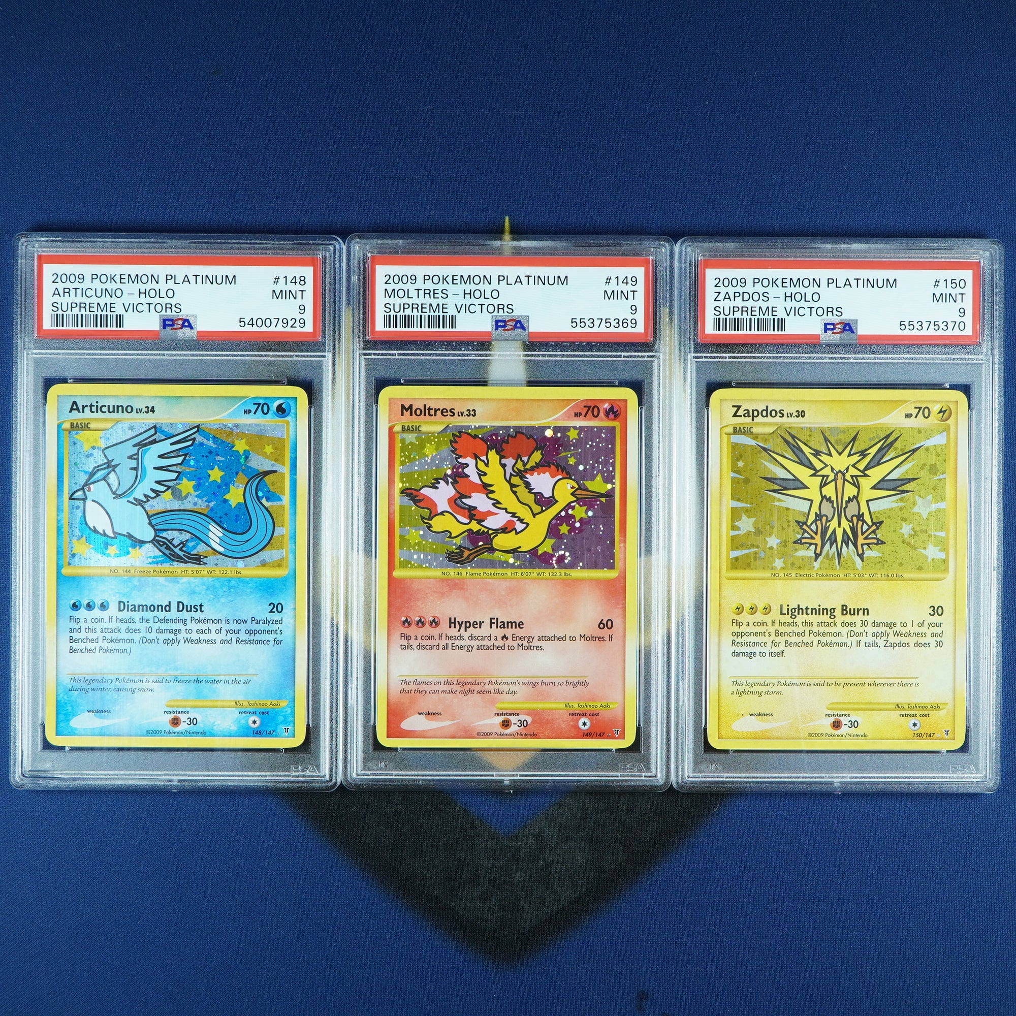 Zapdos Moltres Articuno Supreme Victors Holo Set 148 149 150/147 [PSA 9]