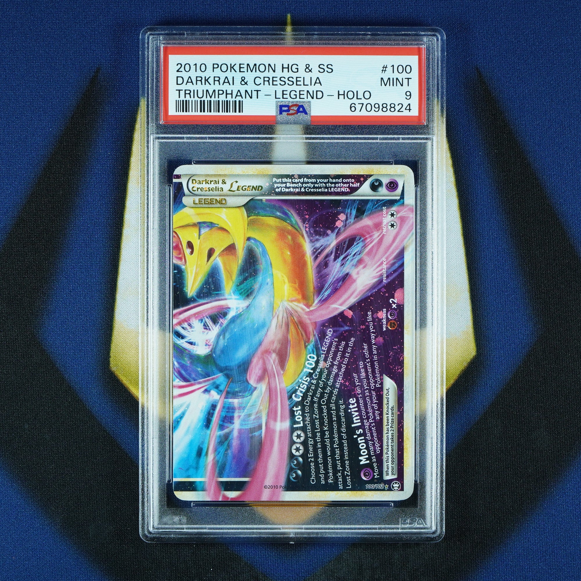 Darkrai & Cresselia Triumphant Legend Holo Set 99/102 & 100/102 [PSA 9]