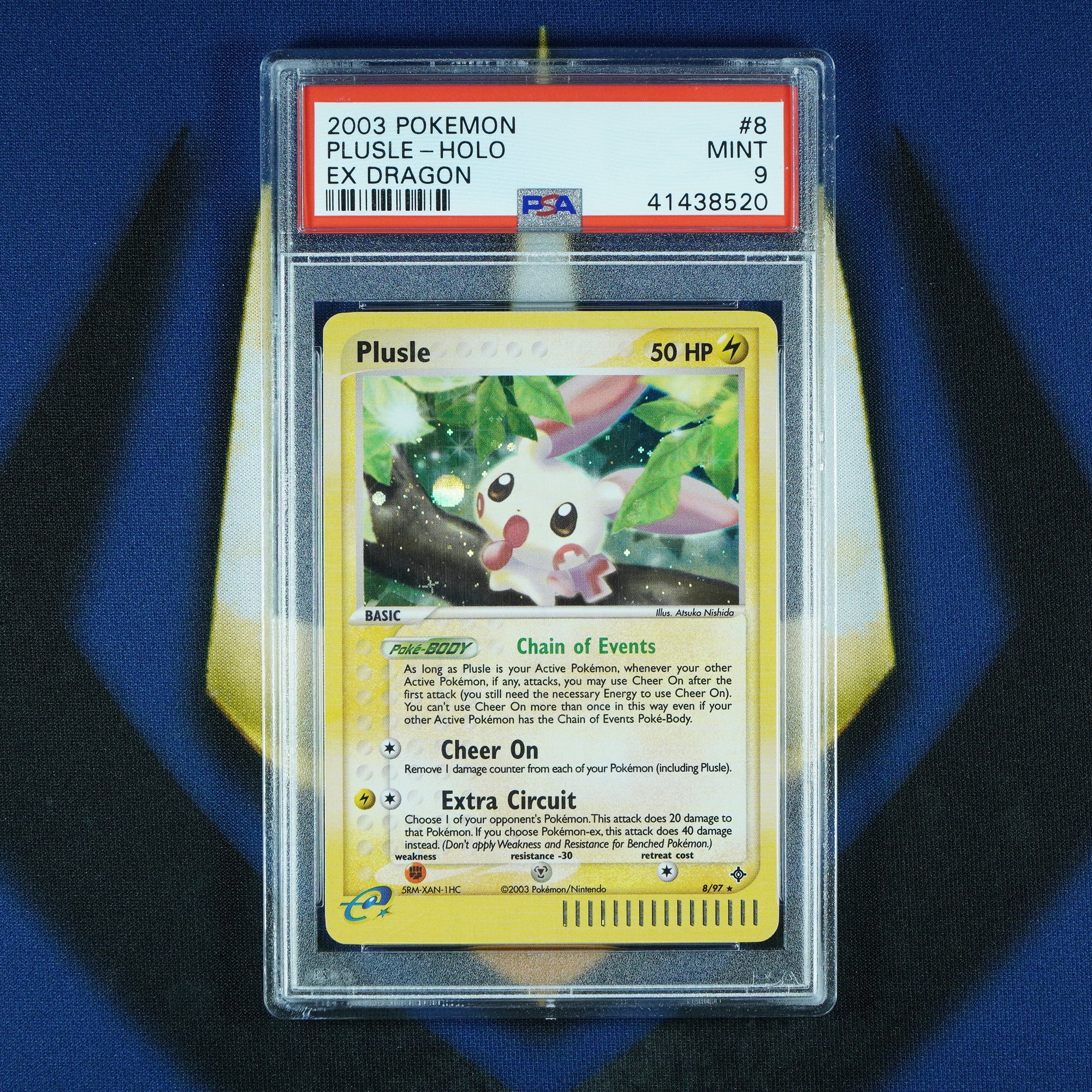 Minun & Plusle EX Dragon Holo Sequential Set 7/97 & 8/97 [PSA 9]