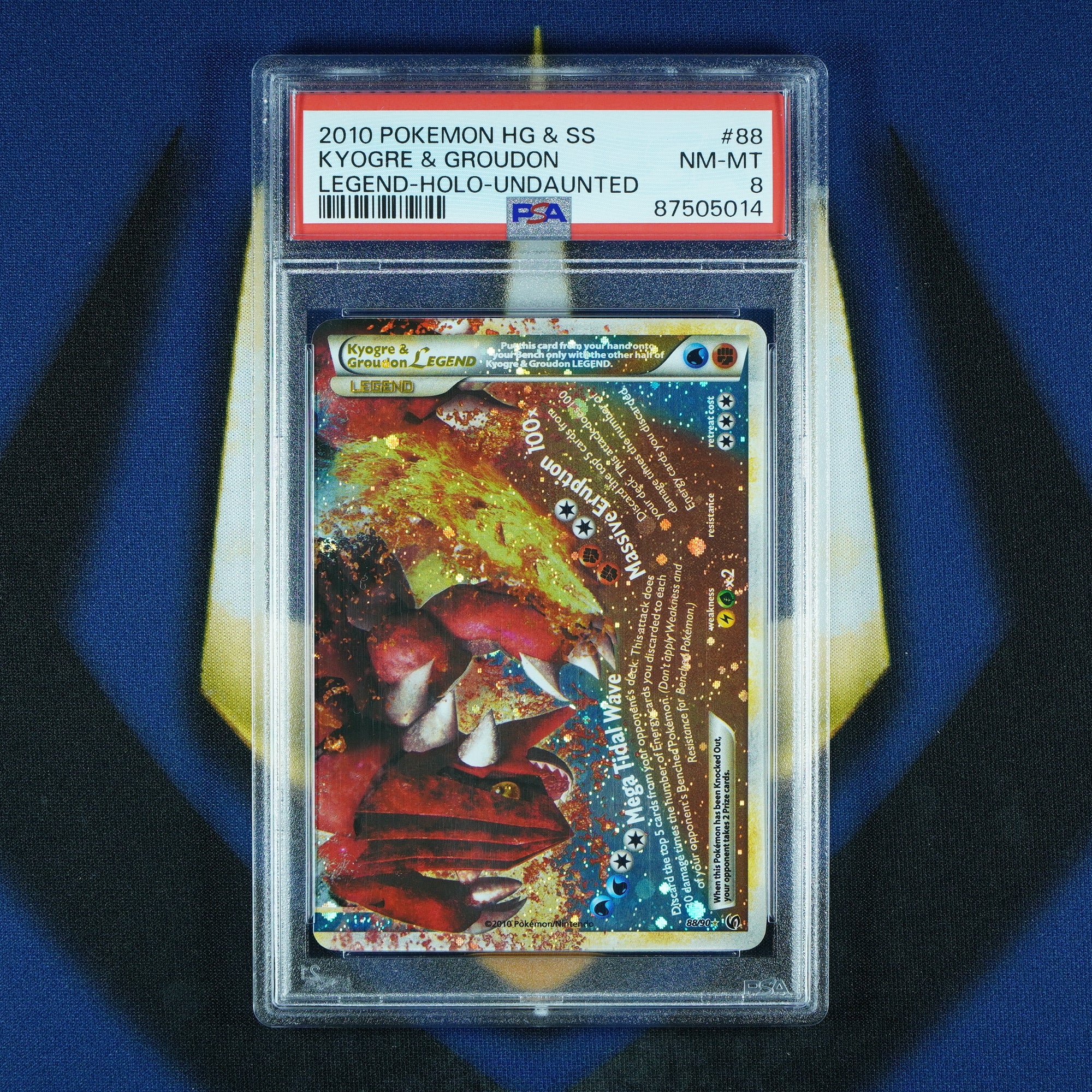 Kyogre & Groudon Sequential Set Undaunted Legend Holo 87/90 & 88/90 [PSA 7 & 8]