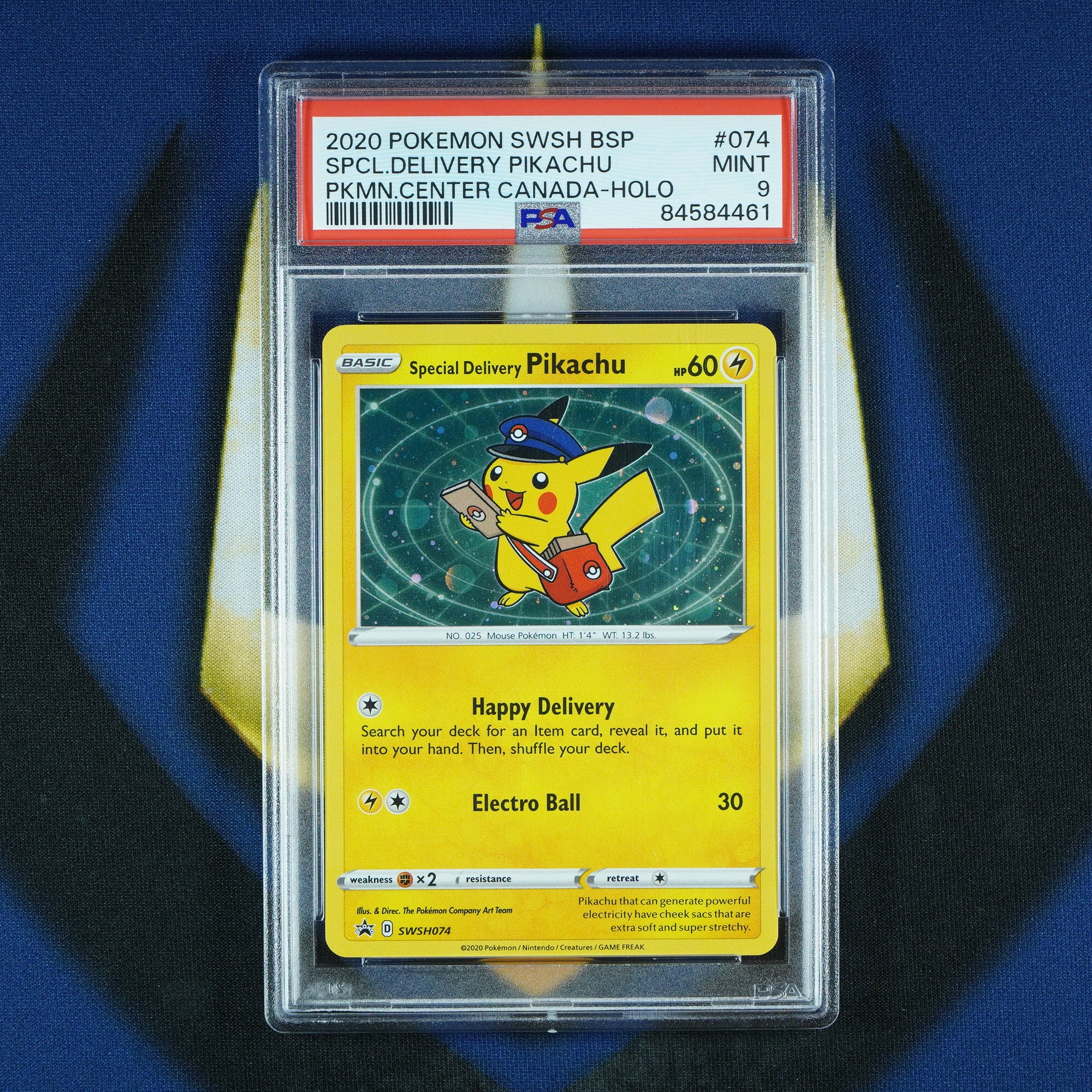Special Delivery Pikachu Pokemon Center Canada Holo SWSH074 [PSA 9]