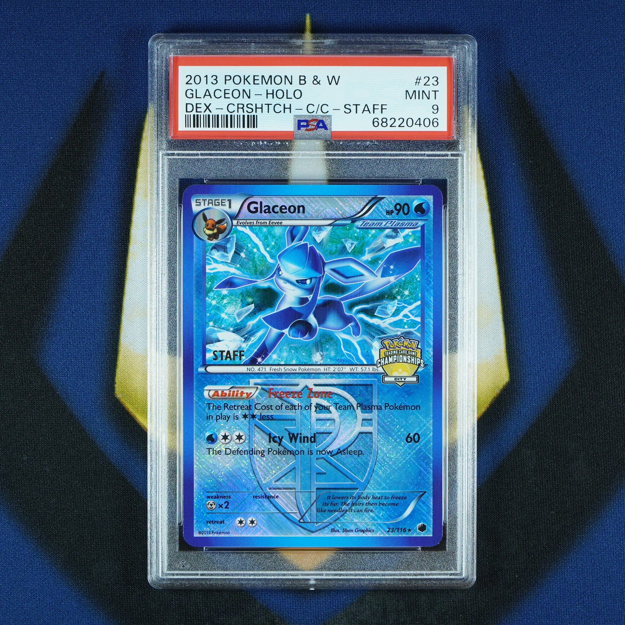Glaceon City Championships Crosshatch Staff Promo 23/116 [PSA 9]