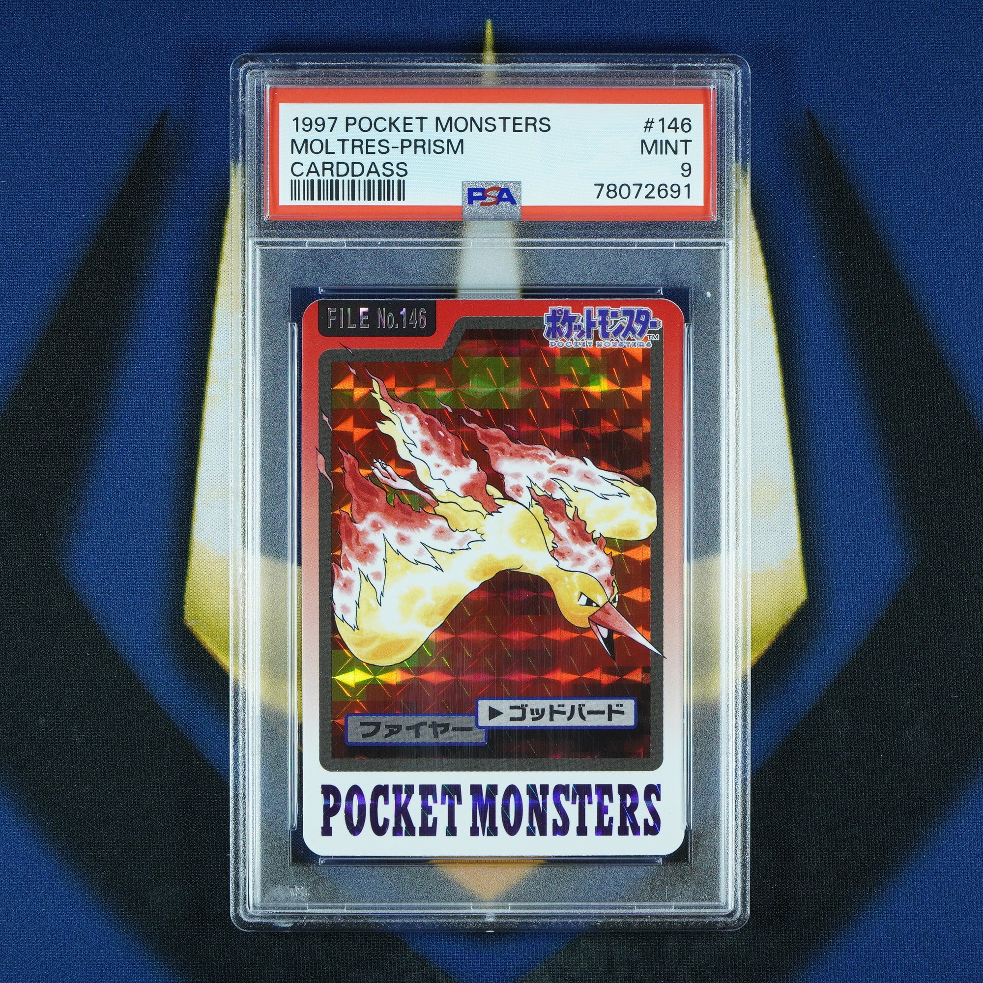 Moltres Carddass Pocket Monsters Prism 146 [PSA 9]