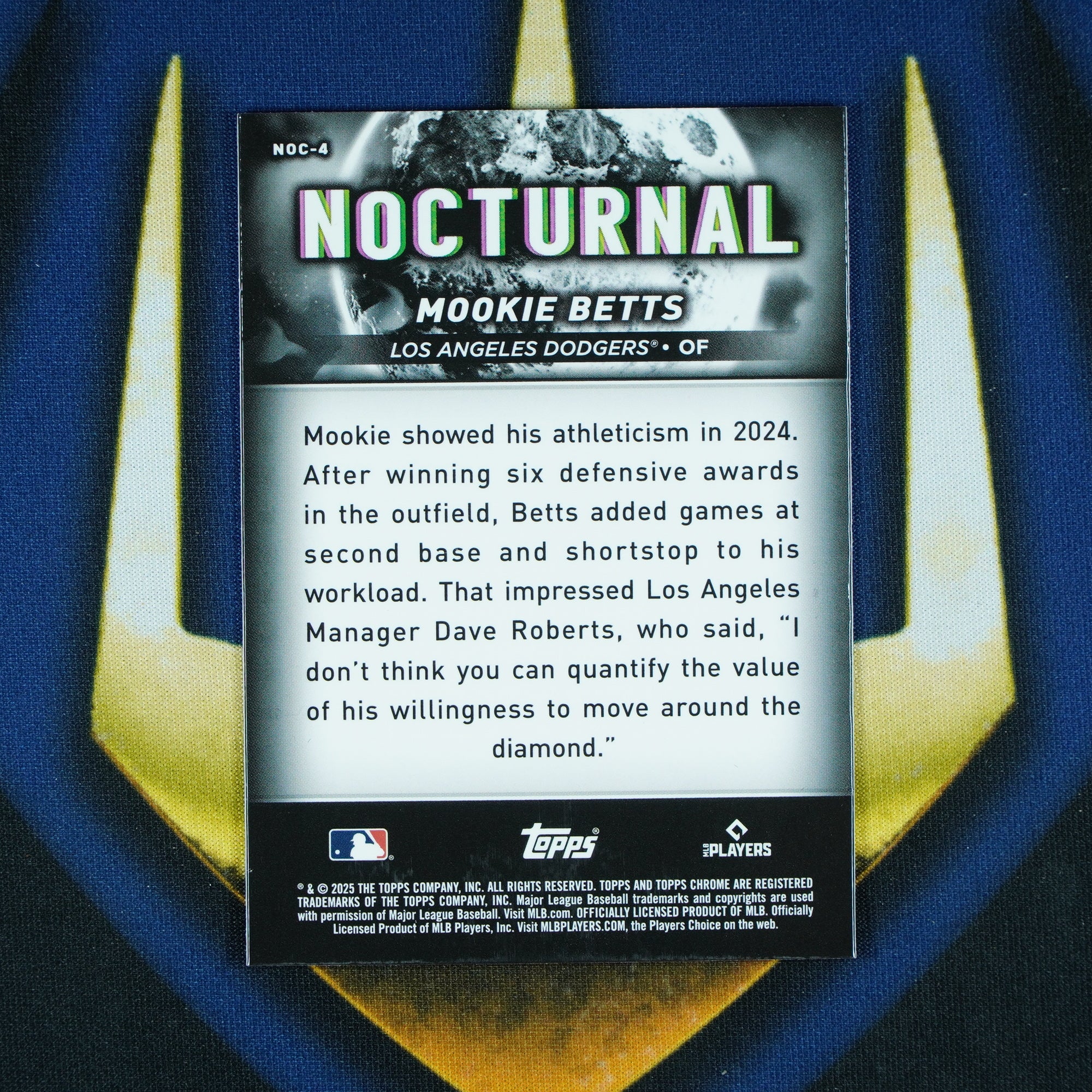 Mookie Betts 2025 Topps Chrome Black Nocturnal