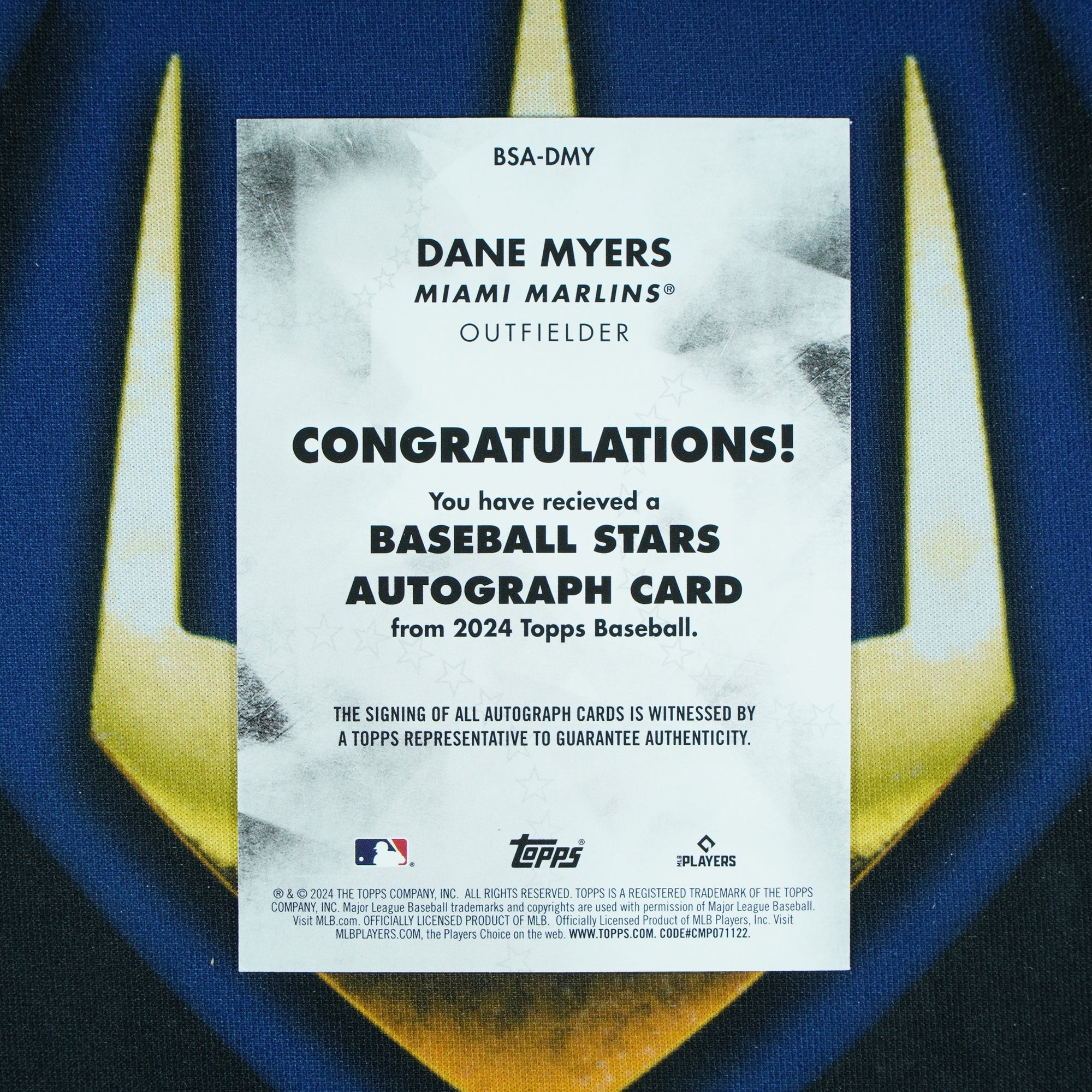 Dane Myers 2024 Topps Series 2 Stars Auto RC