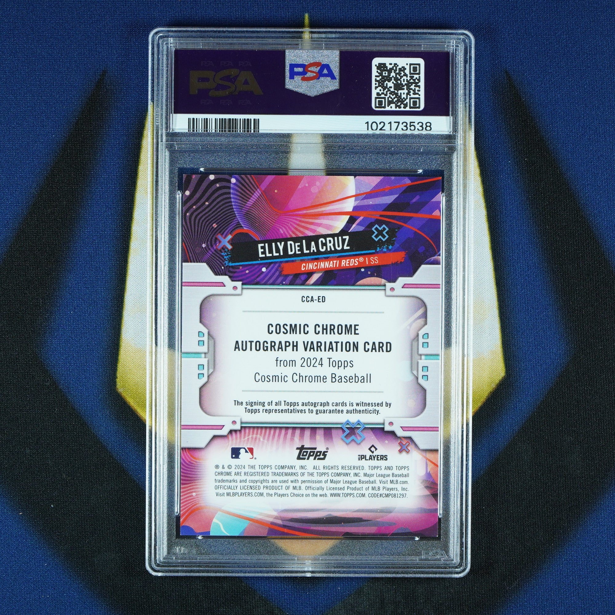 Elly De La Cruz 2024 Topps Cosmic Chrome Orange Galactic Auto /25 RC [PSA 10]
