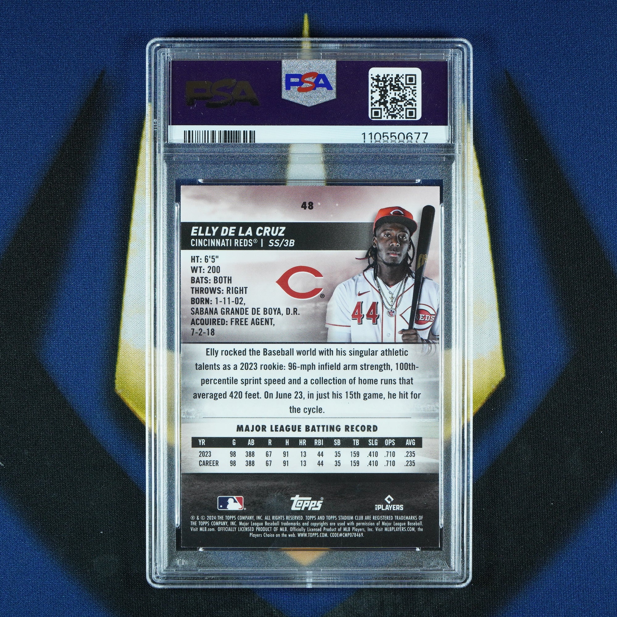 Elly De La Cruz 2024 Topps Stadium Club Gold Minted RC [PSA 9]