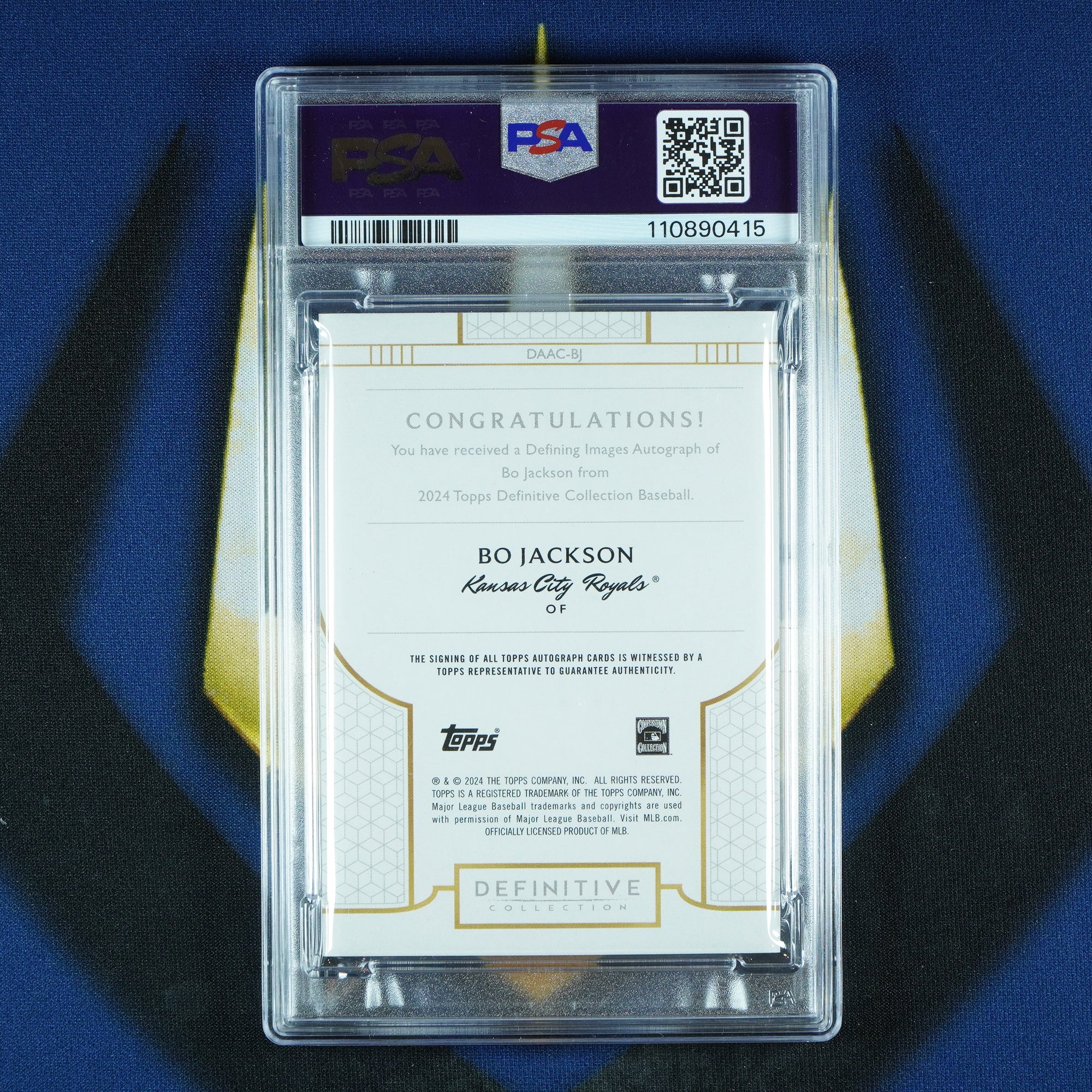 Bo Jackson 2024 Topps Definitive Collection Defining Images Auto /25 [PSA 10 Auto 10]