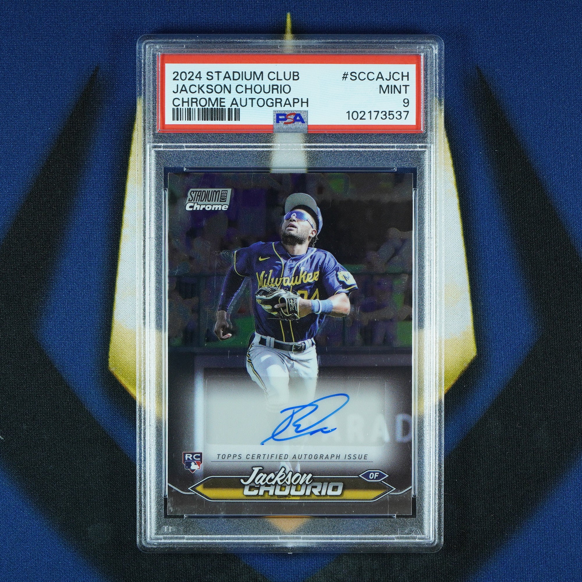 Jackson Chourio 2024 Topps Stadium Club Chrome Auto RC [PSA 9]