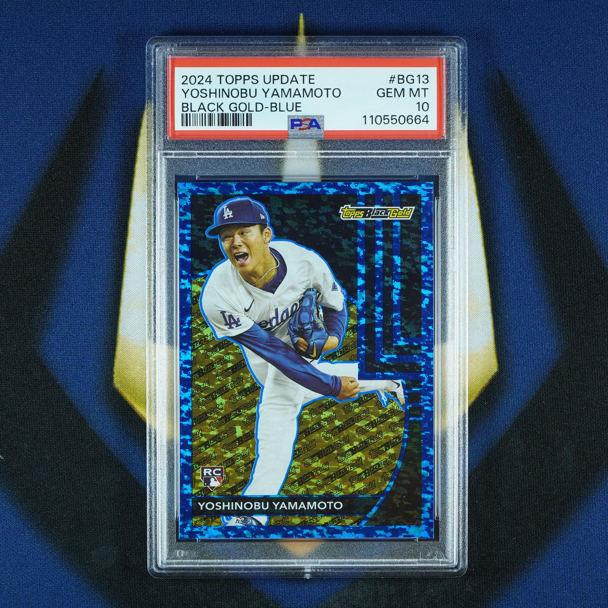 Yoshinobu Yamamoto 2024 Topps Update Black Gold Blue RC [PSA 10]
