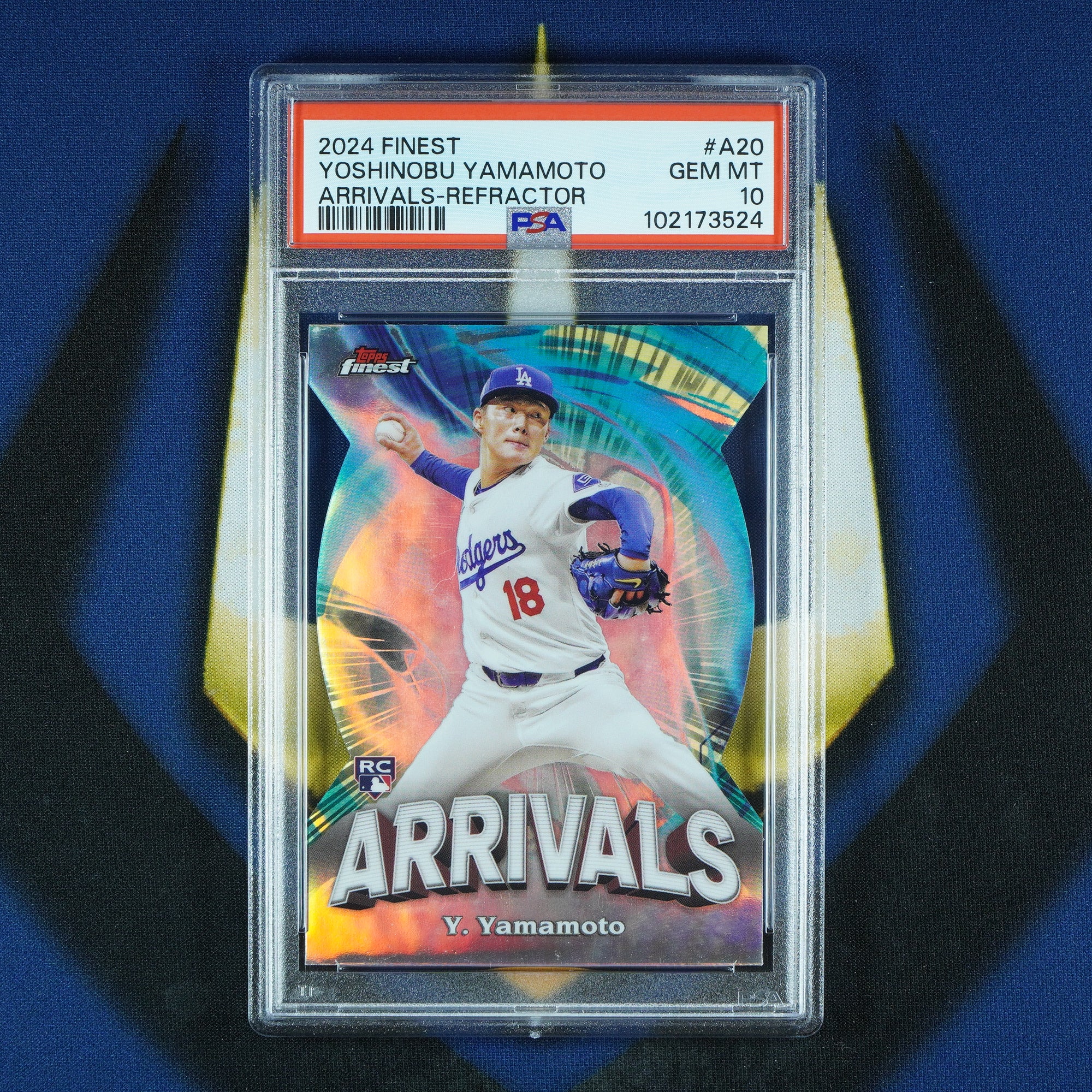 Yoshinobu Yamamoto 2024 Topps Finest Arrivals Refractors RC [PSA 10]