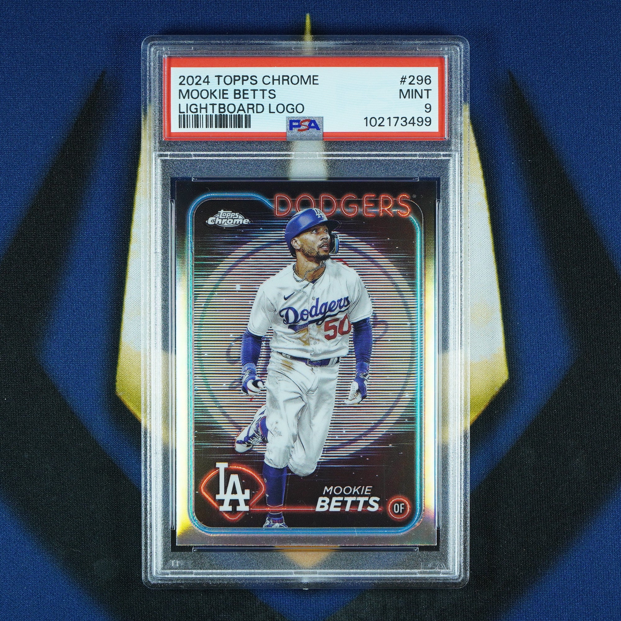 Mookie Betts 2024 Topps Chrome Lightboard Logo [PSA 9]