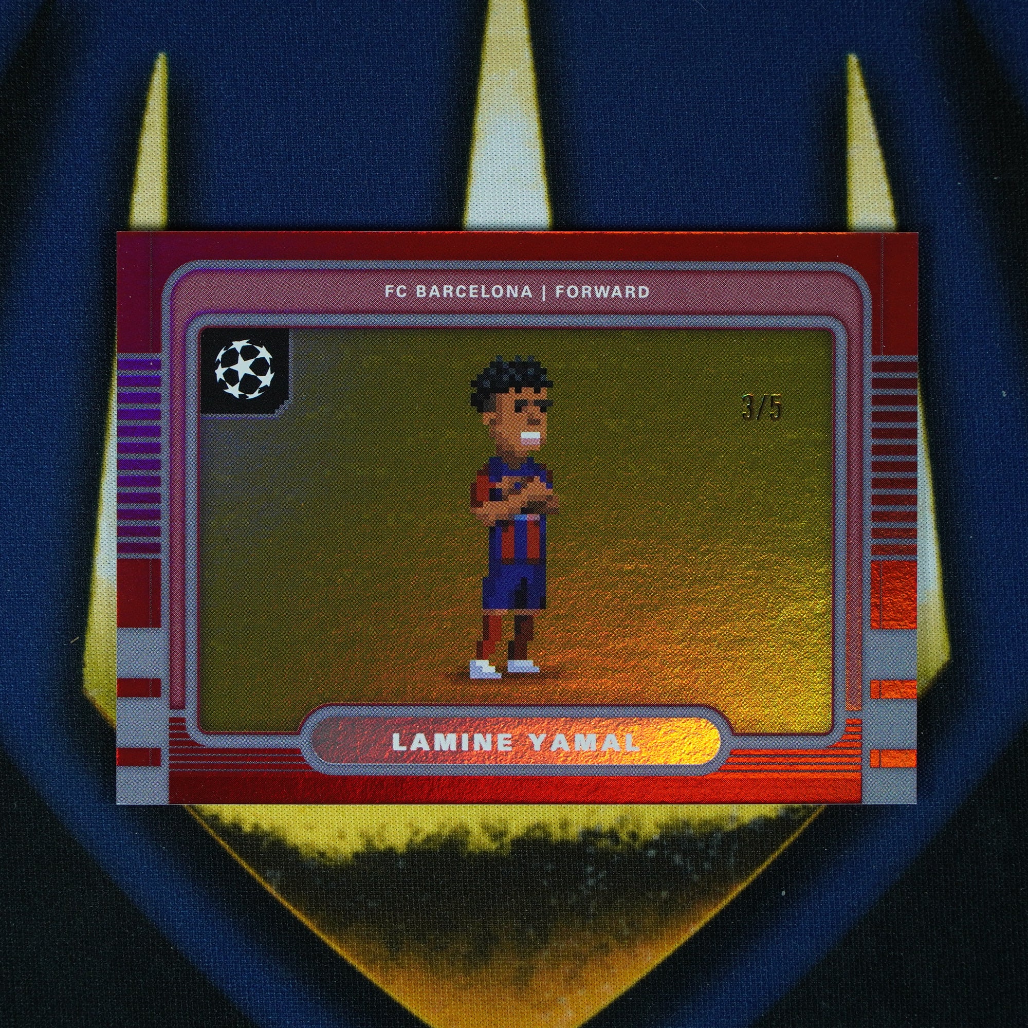 Lamine Yamal 2025-26 Topps UEFA Club Competitions 8-Bit Red /5