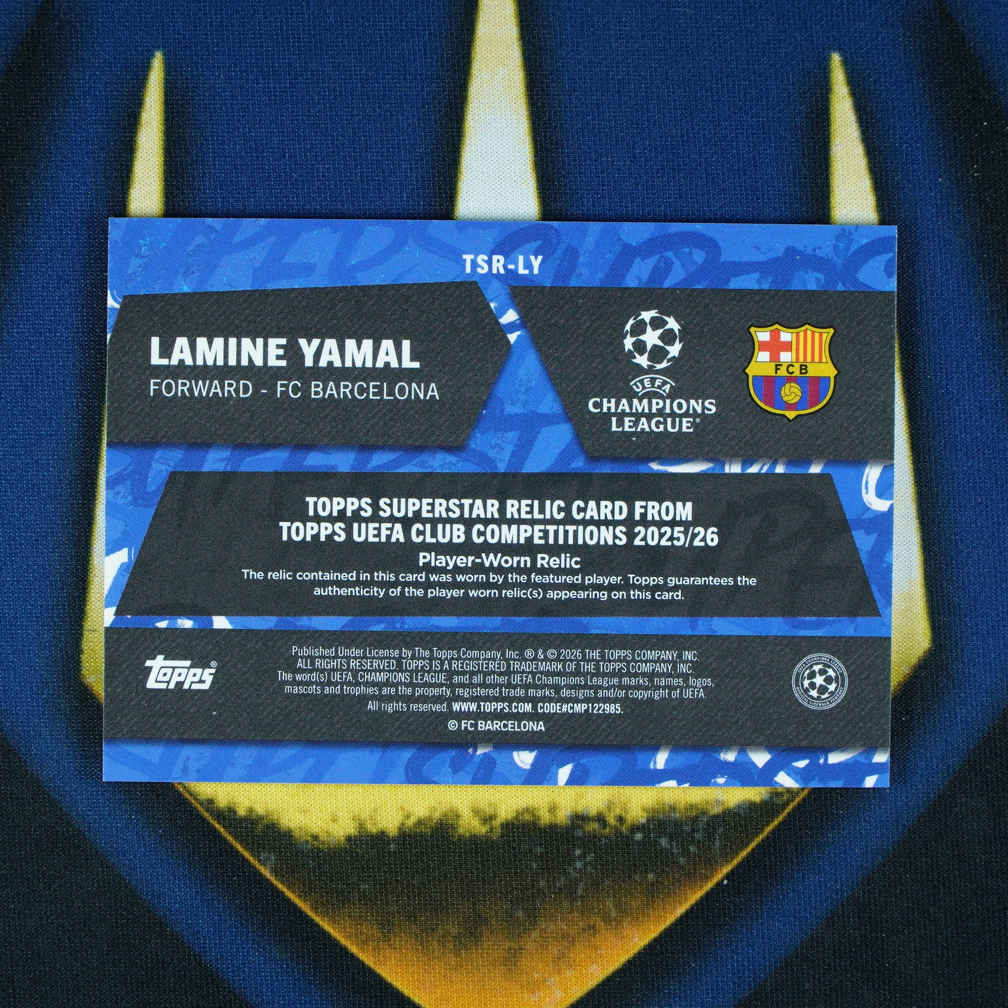 Lamine Yamal 2025-26 Topps UEFA Club Competitions Superstar Relic Green /99