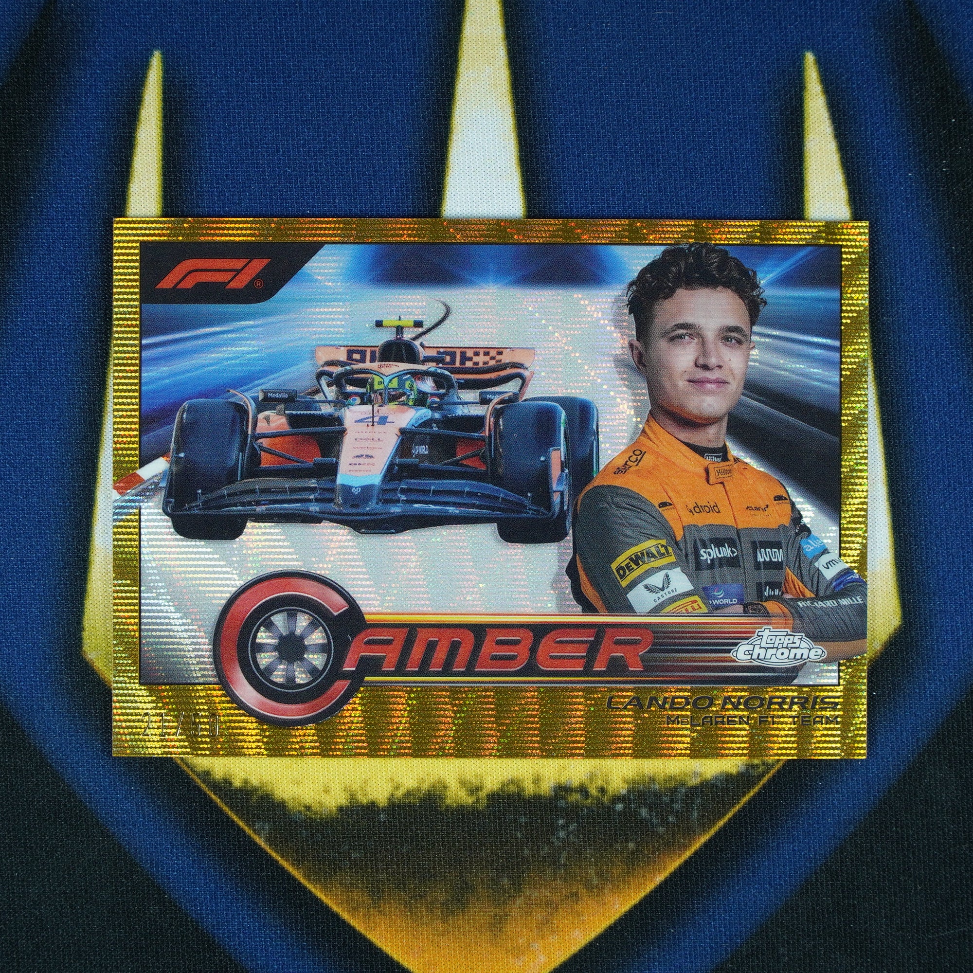 Lando Norris 2023 Topps Chrome Camber Gold Wave /50