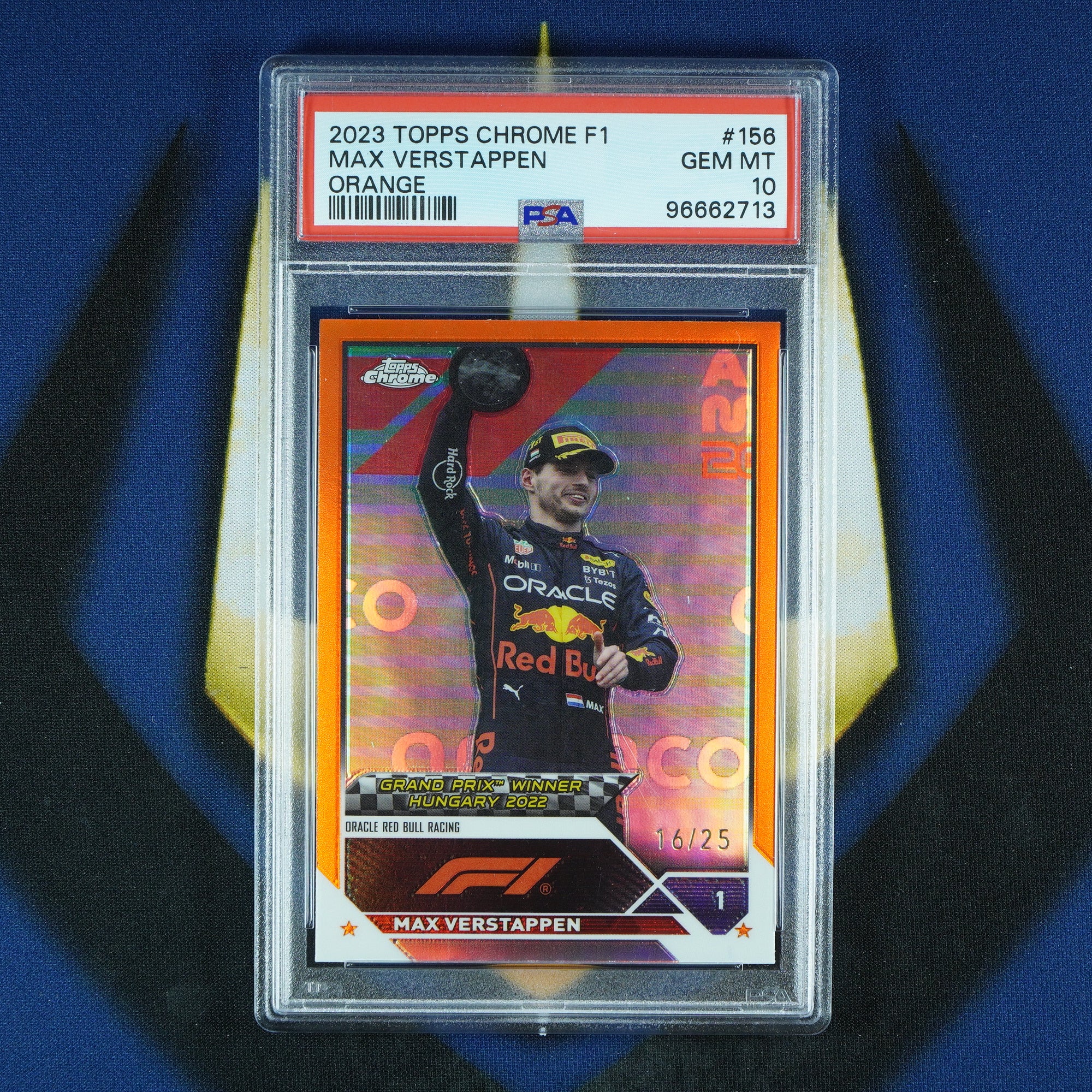 Max Verstappen 2023 Topps Chrome Orange /25 #156 [PSA 10]