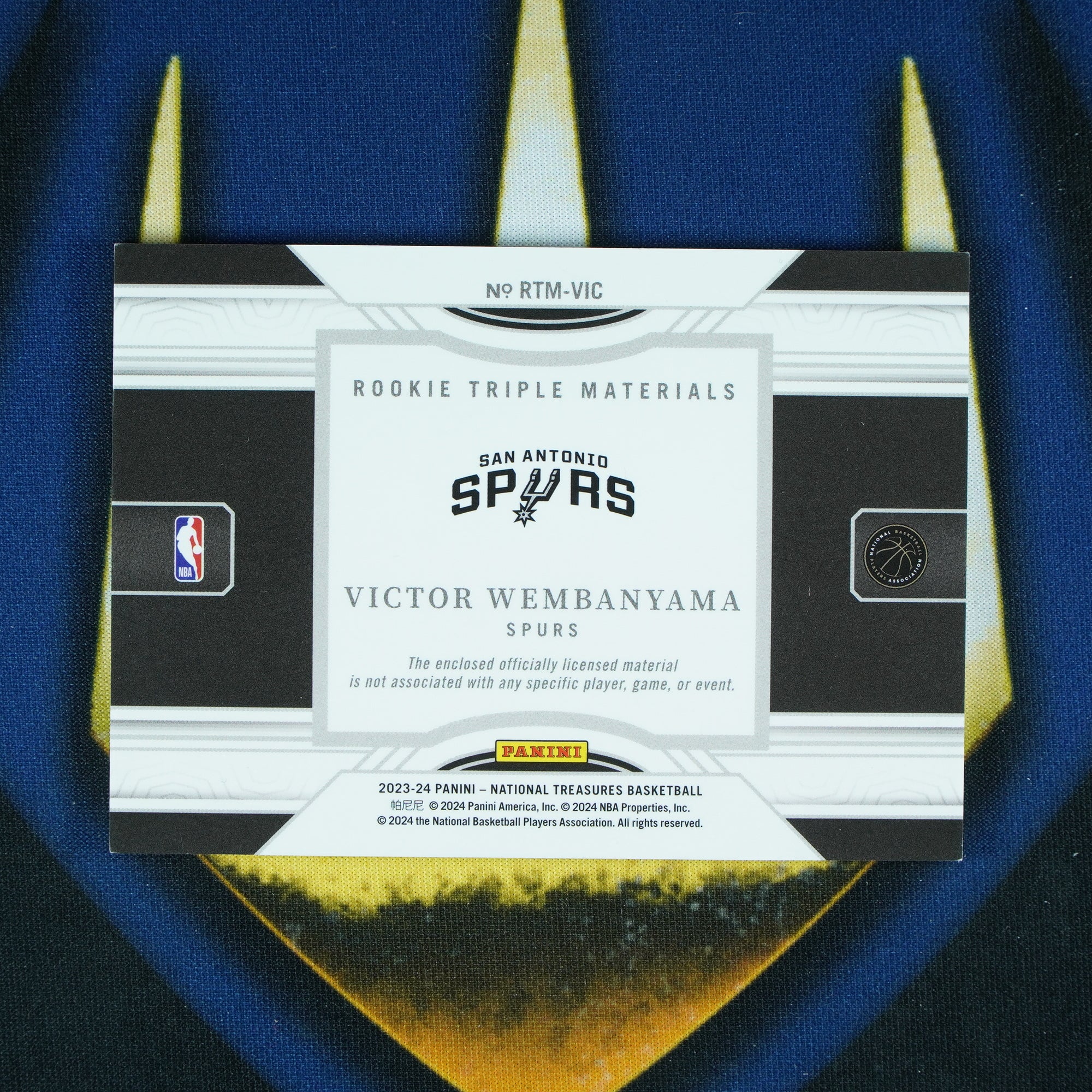 Victor Wembanyama 2023-24 Panini National Treasures Triple Materials Patch Red /24