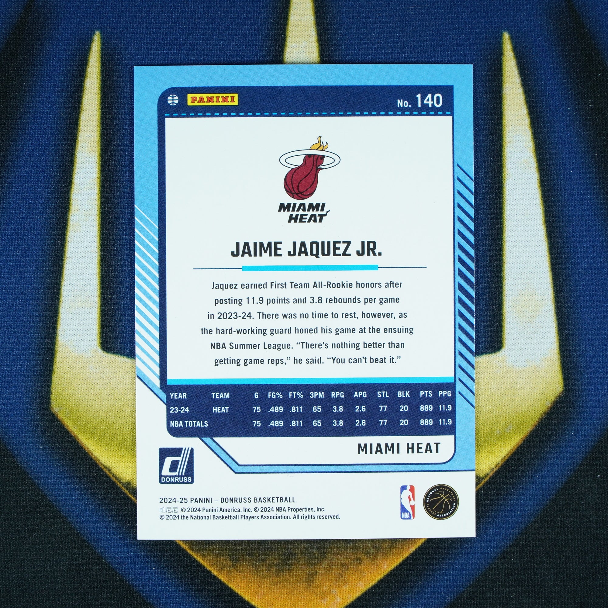 Jaime Jaquez Jr. 2024-25 Panini Donruss Gold Mojo /10