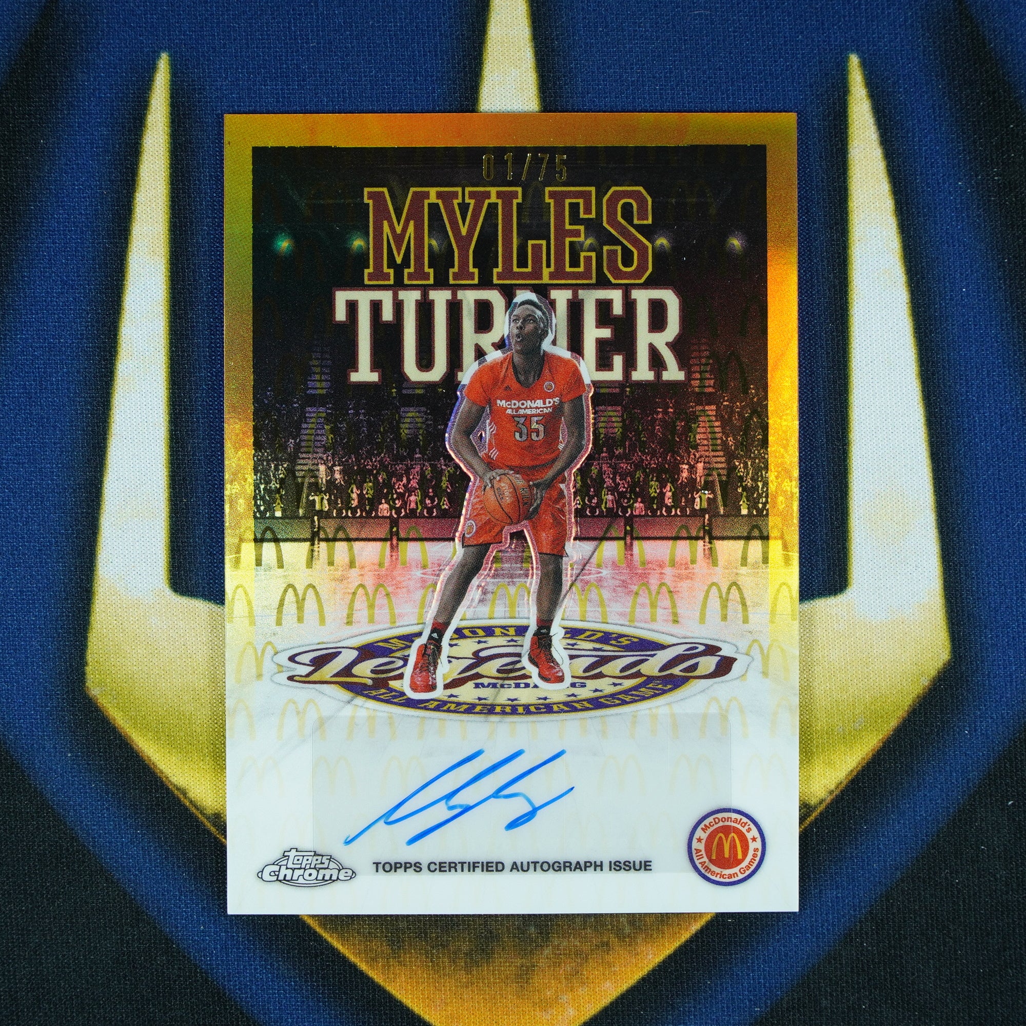 Myles Turner 2025 Topps Chrome McDonald's Auto Orange /75