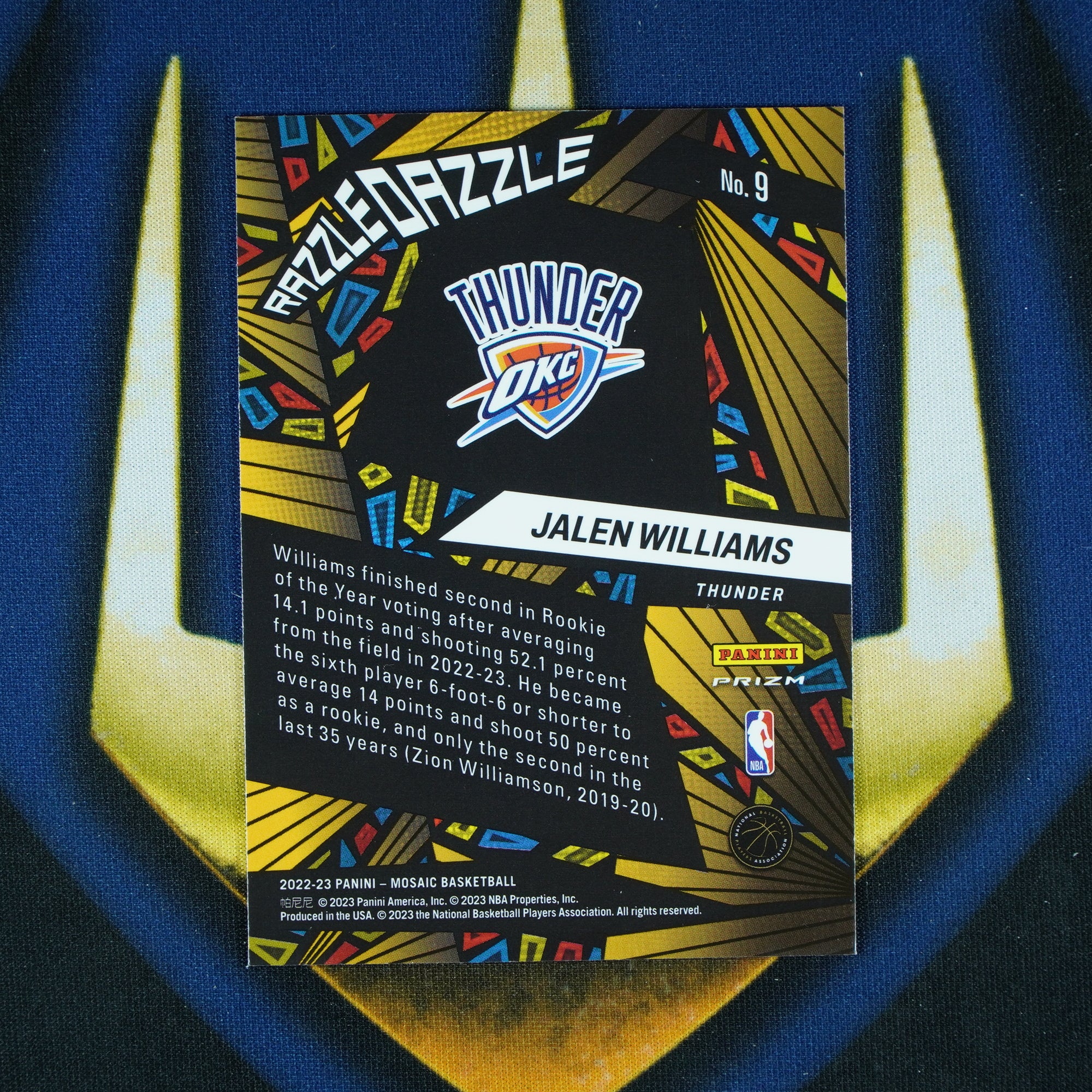 Jalen Williams 2022-23 Panini Mosaic Razzle Dazzle
