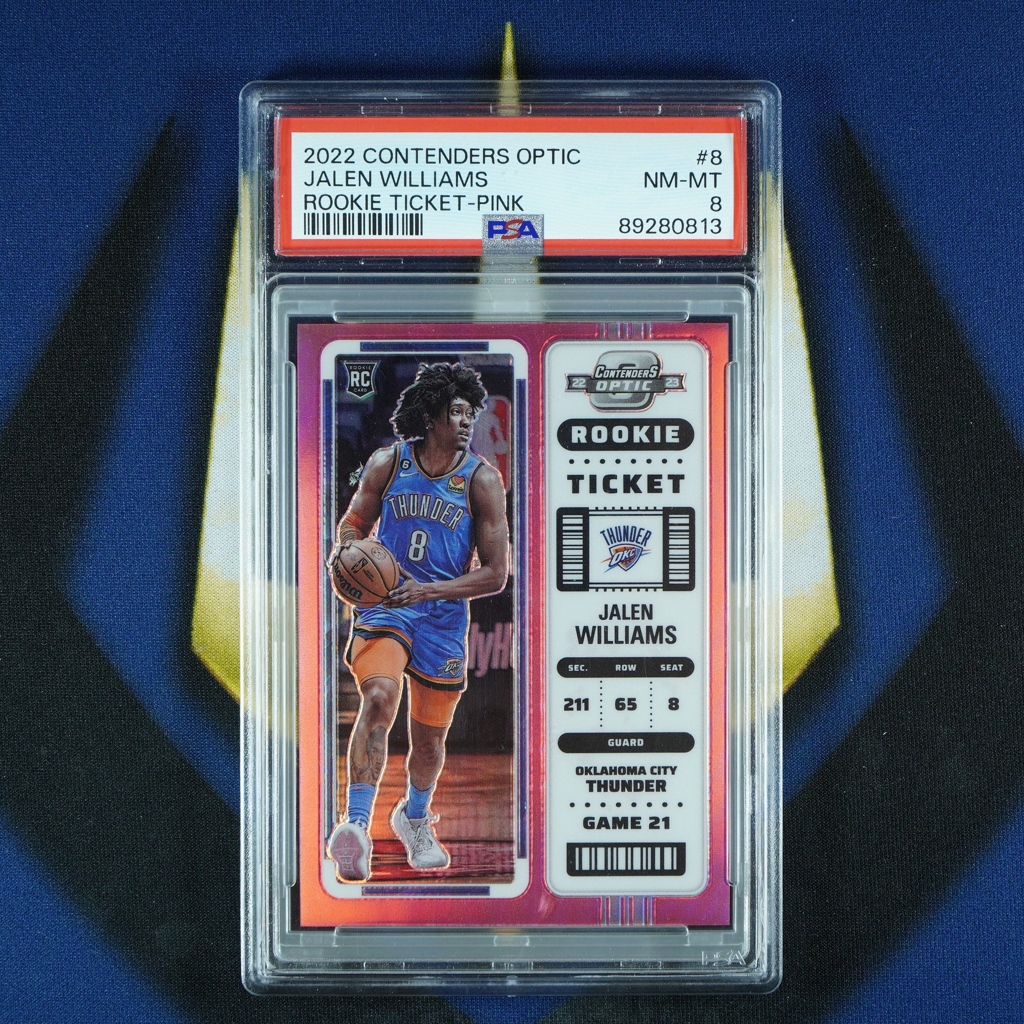 Jalen Williams 2022-23 Panini Contenders Optic Rookie Ticket Pink /75 RC [PSA 8]