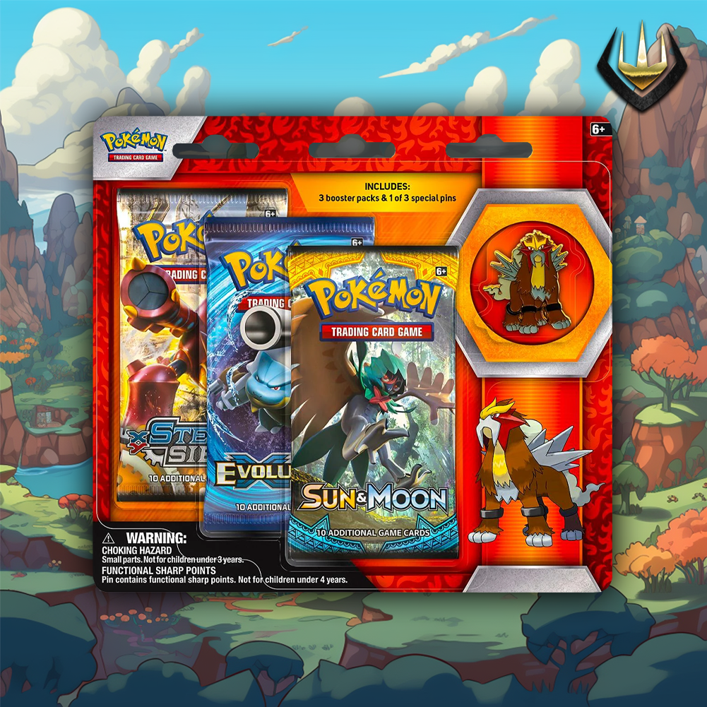 Legends Of Johto Pokémon Blister Collectors Pin Pack [3 Packs] [Entei]